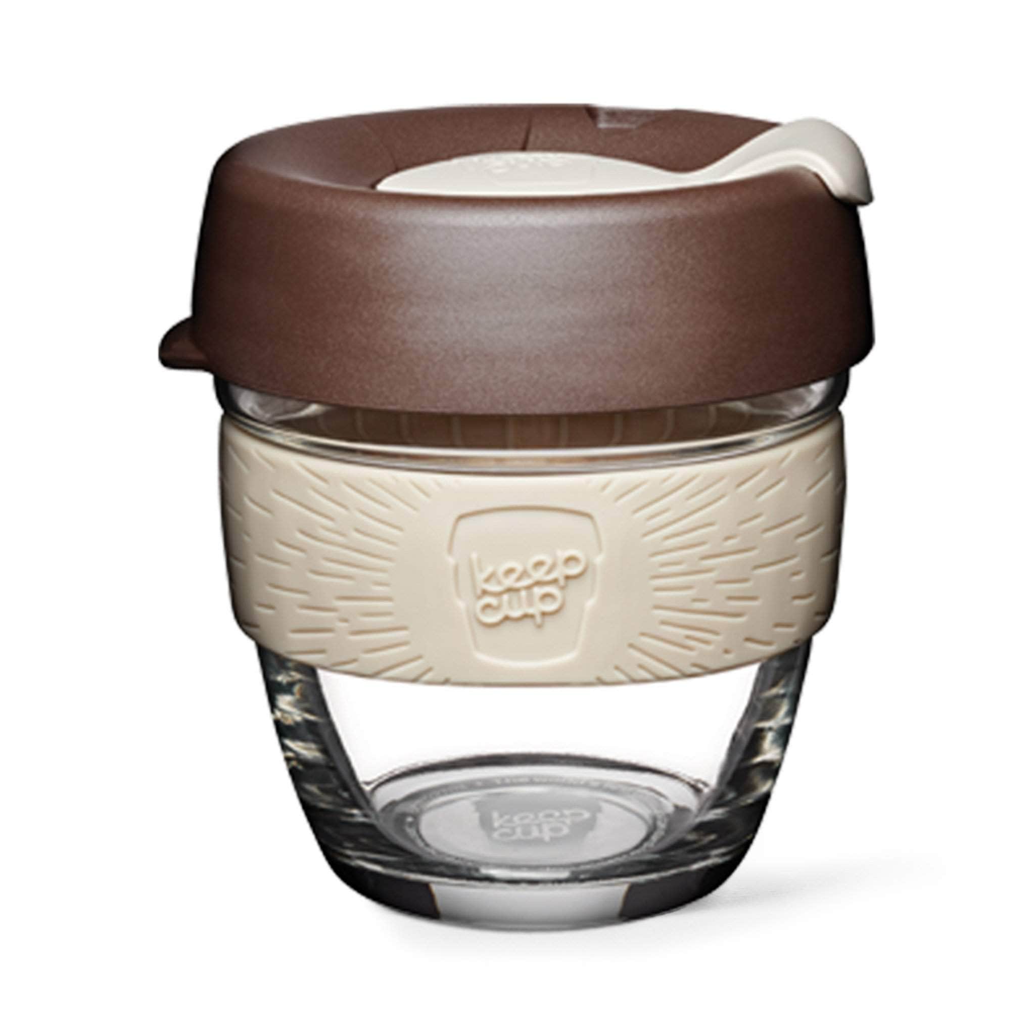 KeepCup Brew Glass Small 8 Oz - Reusable Coffee Cup for Home, Office & Travel - Eco-Friendly Glass Mug for Hot & Cold Beverages - Perfect for Baristas, Commuters & Coffee Lovers