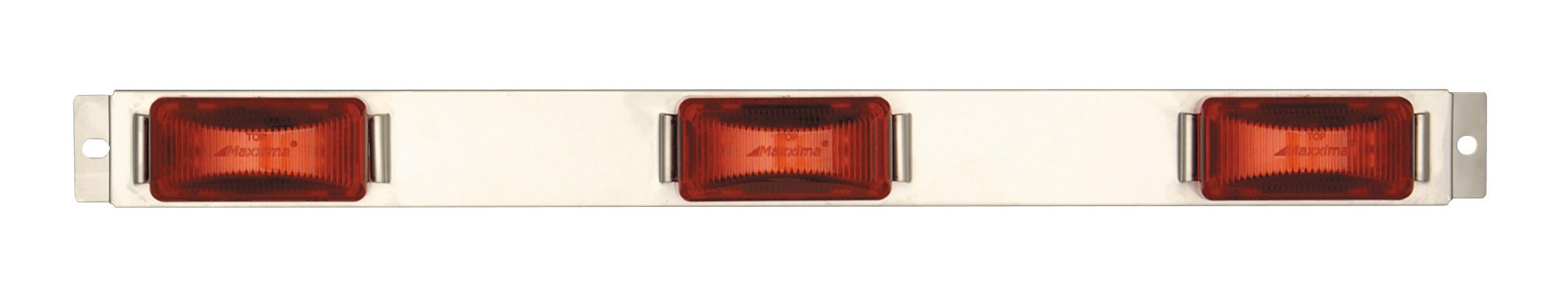 Maxxima M20323R 24 LED Red Stainless Steel Clearance Marker ID Bar Light - Durable Truck Trailer Safety Light for Night Driving & Vehicle Identification