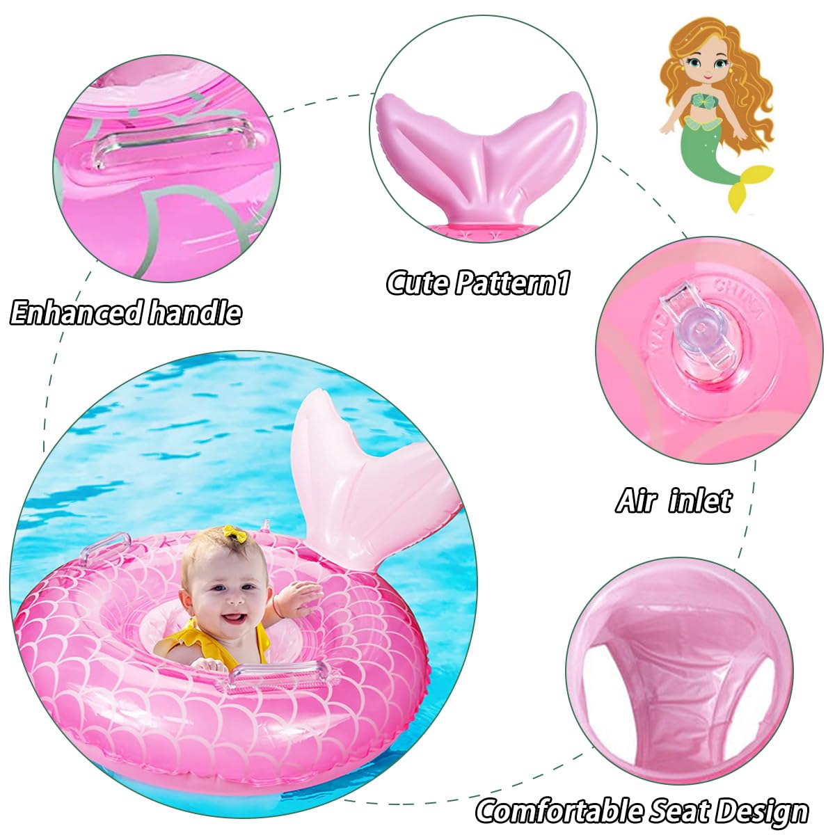 Best Baby Swimming Pool Floats for Toddlers 0-8 Years Under 44lb - Inflatable Swim Ring with Seat for Summer, Beach & Outdoor Water Play - Safe Infant Bath Toys for Pools, Lakes & Backyard Fun