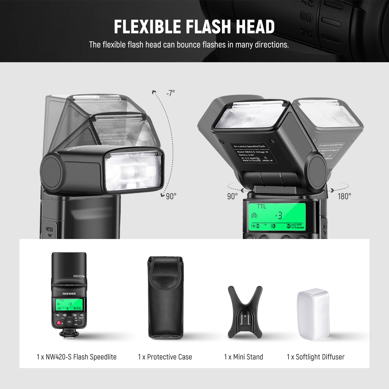 NEEWER NW420 S Mini 2.4G TTL HSS Speedlite Flash for Sony Cameras - Compact On-Camera Flash for Wedding, Portrait & Event Photography