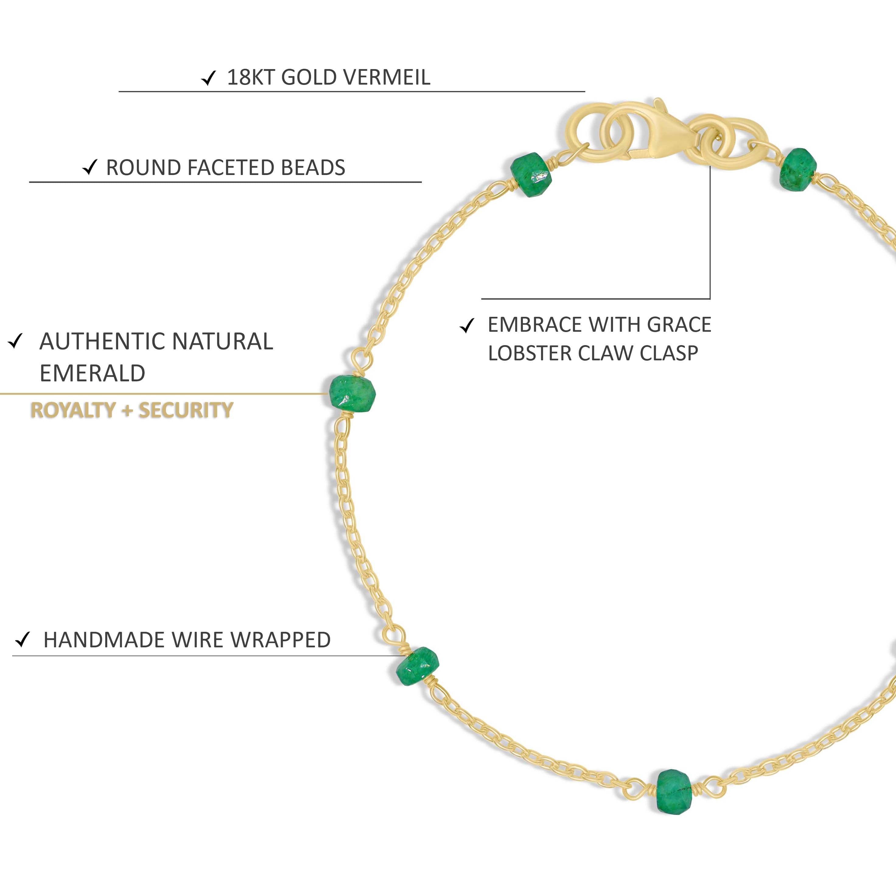 Handmade Emerald Green Smooth Beaded Chain Bracelet for Women - Elegant Adjustable Jewelry Gift for Birthday, Anniversary & Special Occasions