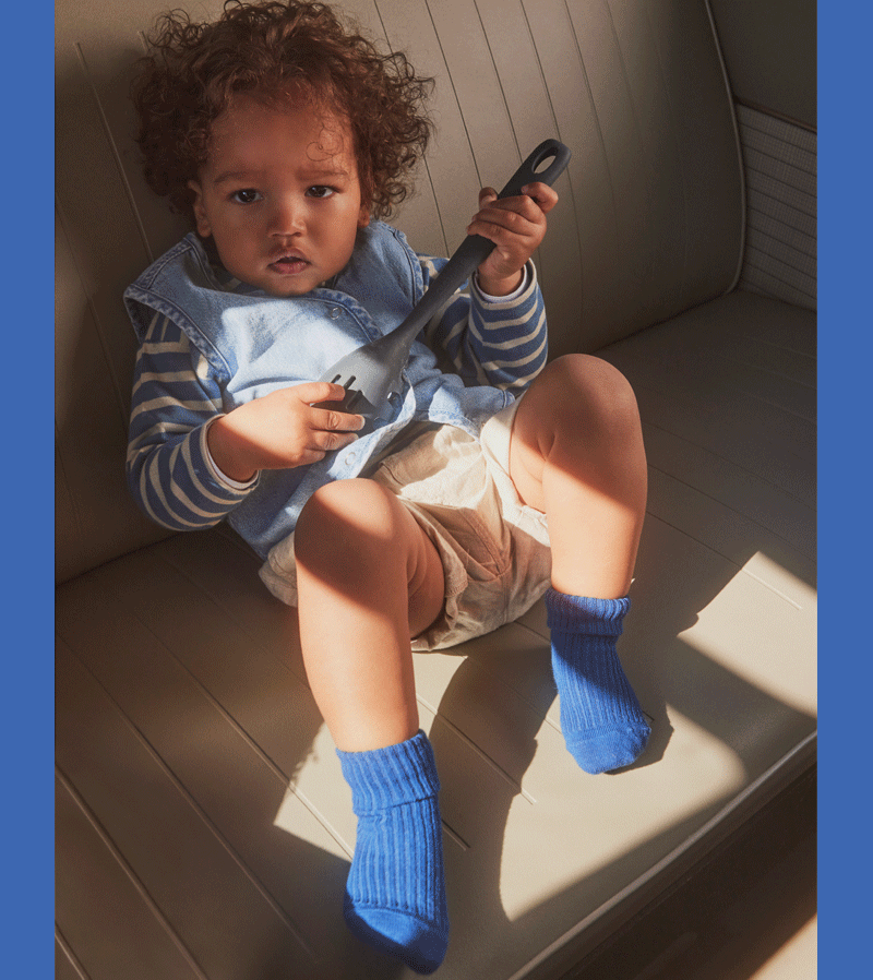True Blue Cotton Rib Ankle Socks by mp Denmark - Soft & Comfortable Everyday Socks for Men & Women - Perfect for Work, Running, and Casual Wear