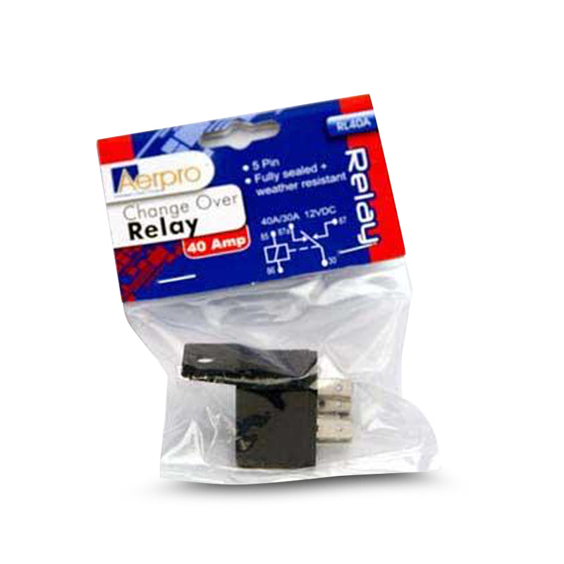 Aerpro RL40A 40 Amp 5 Pin Change Over Relay - Heavy Duty Automotive Relay for Trucks, Boats & Off-Road Vehicles | Perfect for Headlights, Winches & Electrical Systems