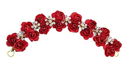 Wizme Hair Gajra for Women - Colorful Bun Decoration Hair Accessories for Girls & Women (Pack of 1) - Perfect for Weddings, Parties & Traditional Outfits