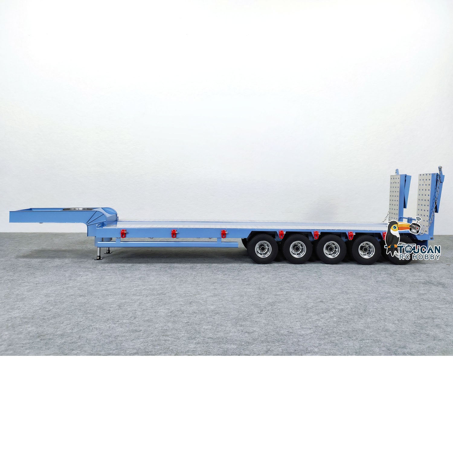 1/14 Scale RC Tractor Truck with 5-Axle Metal Semi Trailer - Remote Control Dump Truck Construction Vehicle for DIY Hobby Models (Pre-Painted) | Perfect for Construction Site Play, RC Car Racing & Collectible Displays