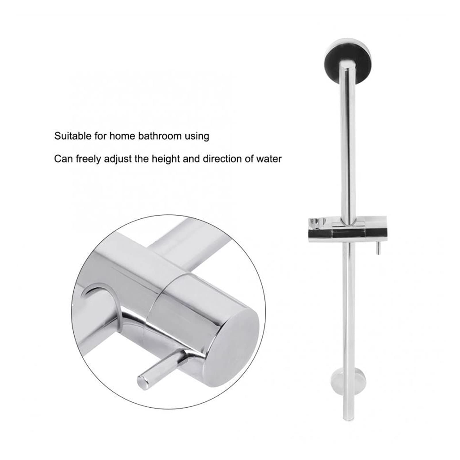 Adjustable Shower Head Holder with Lifting Rod - Universal Bathroom Shower Bracket for Wall Mount - Perfect for Home, Hotel & Spa Renovation