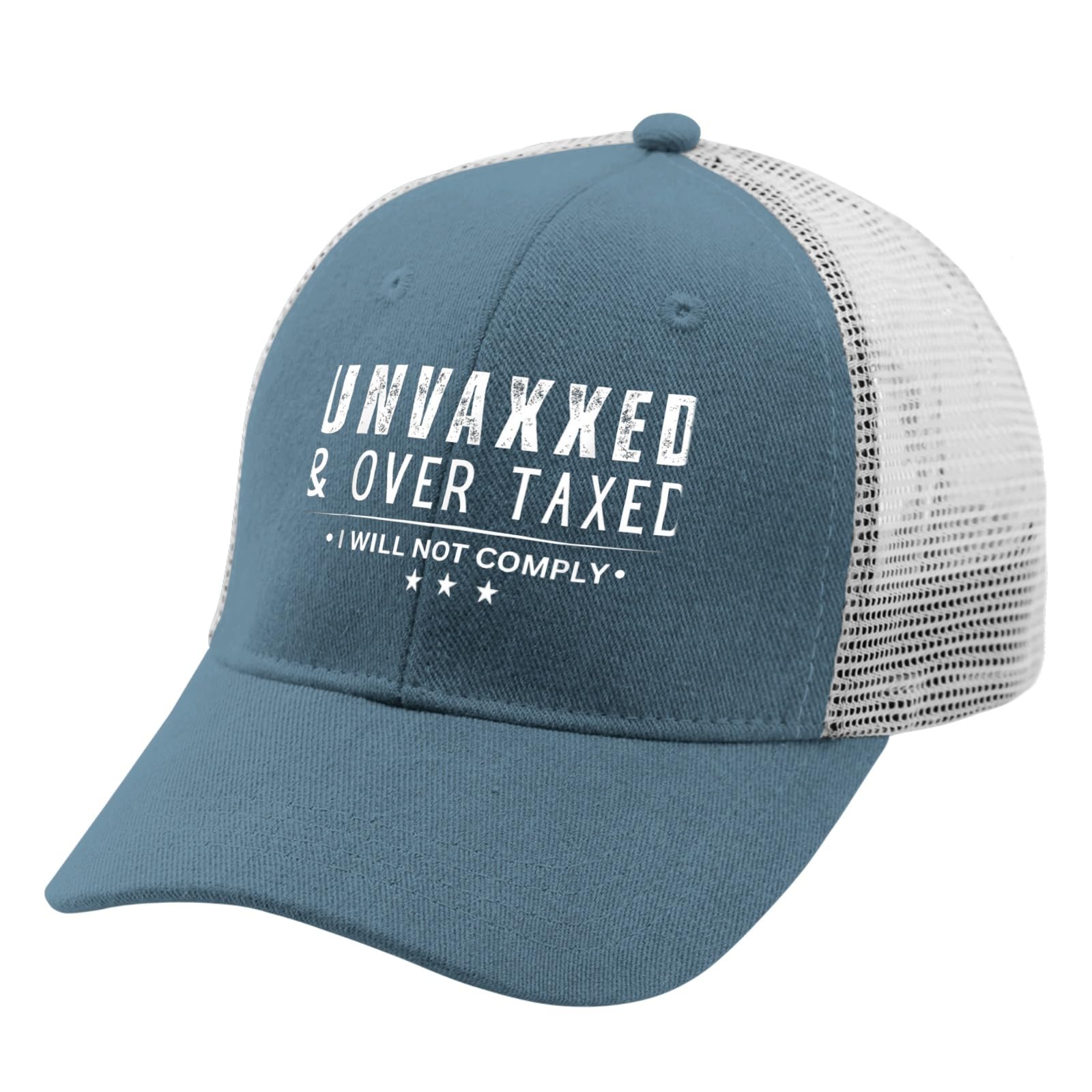 Unvaxxed & Overtaxed Funny Protest Hat - Black Golf & Outdoor Sun Hat for Men & Women - Perfect for Political Rallies, Outdoor Activities & Humorous Statements