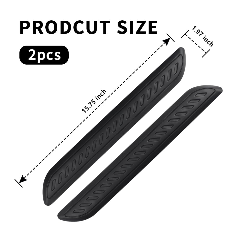 2PCS Universal Rubber Car Bumper Guards - Anti-Collision & Anti-Scratch Rear Bumper Protector Strips for Cars, Trucks, SUVs (Black) | Durable Exterior Accessories for Parking Protection & Vehicle Safety