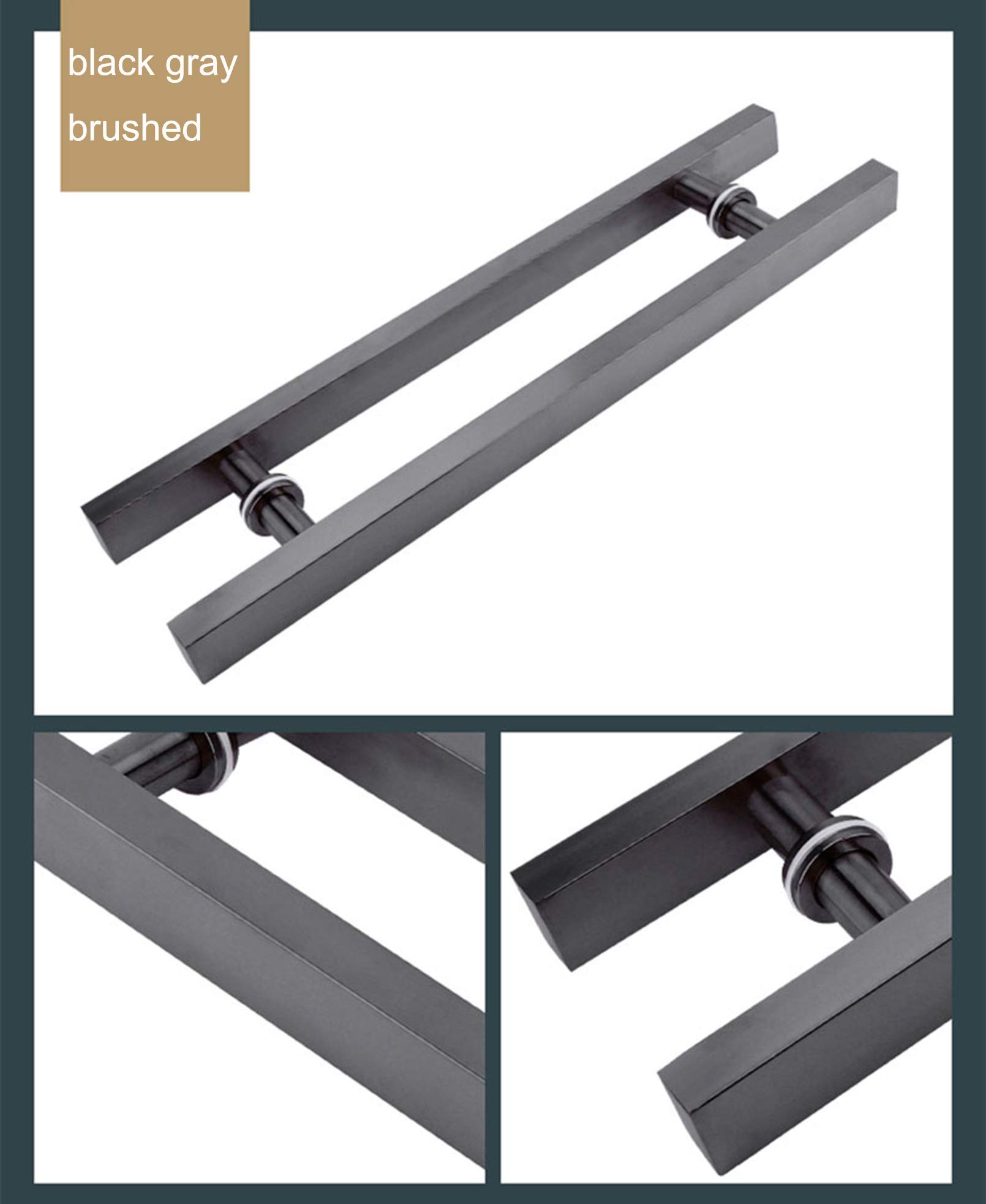 Heavy Duty Stainless Steel Sliding Barn Door Handle - T Bar Shower Pull Push Handles for Bathroom, Glass Shed & Office Doors (7 Sizes) - Ideal for Hotels, Homes & Commercial Spaces