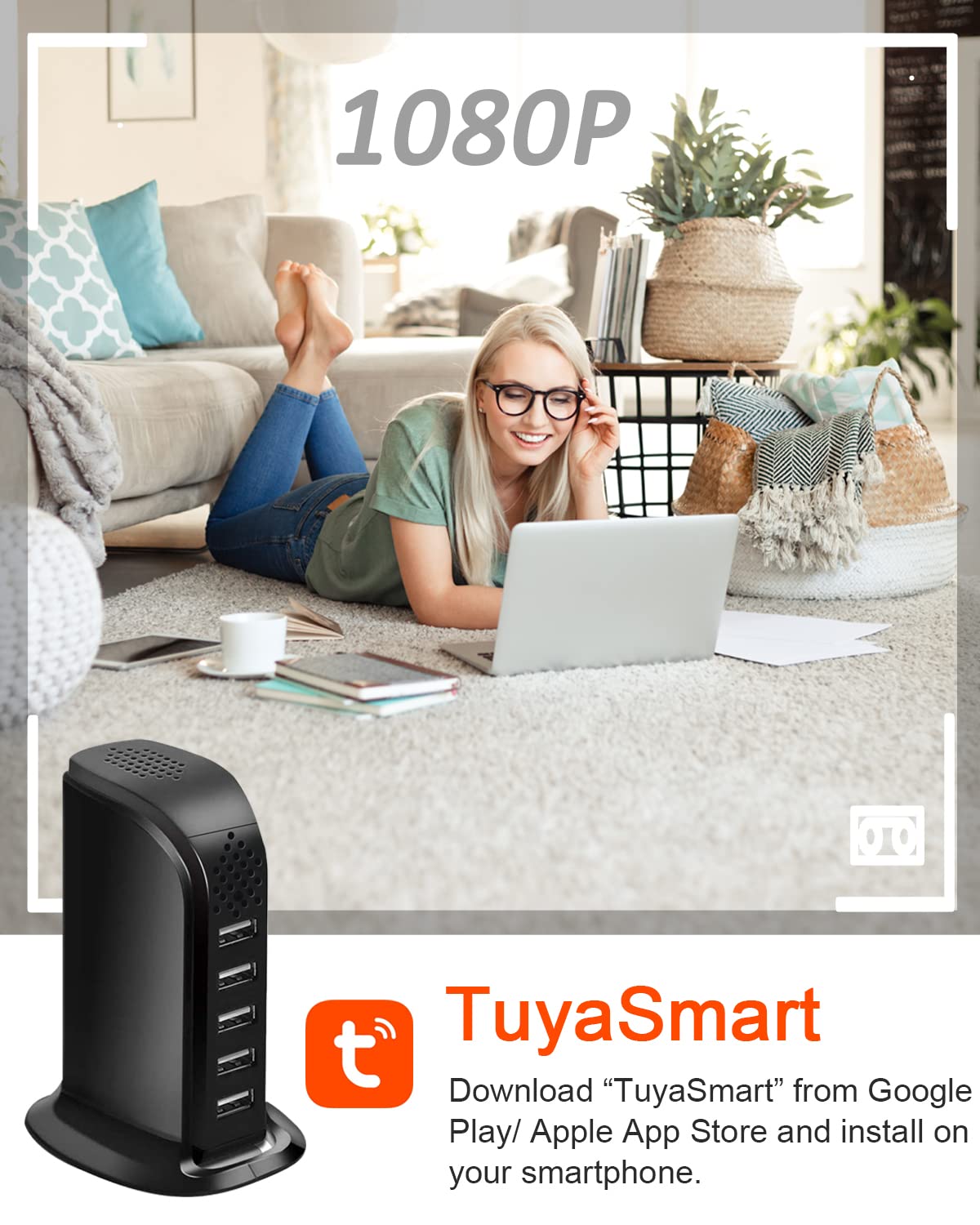 KAGMY Upgraded HD 1080P WiFi Hidden Spy Camera - 5-Port USB Charger with Motion Detection & Remote View for Home/Office Security Surveillance | Perfect for Nanny Cams, Elderly Monitoring & Business Protection