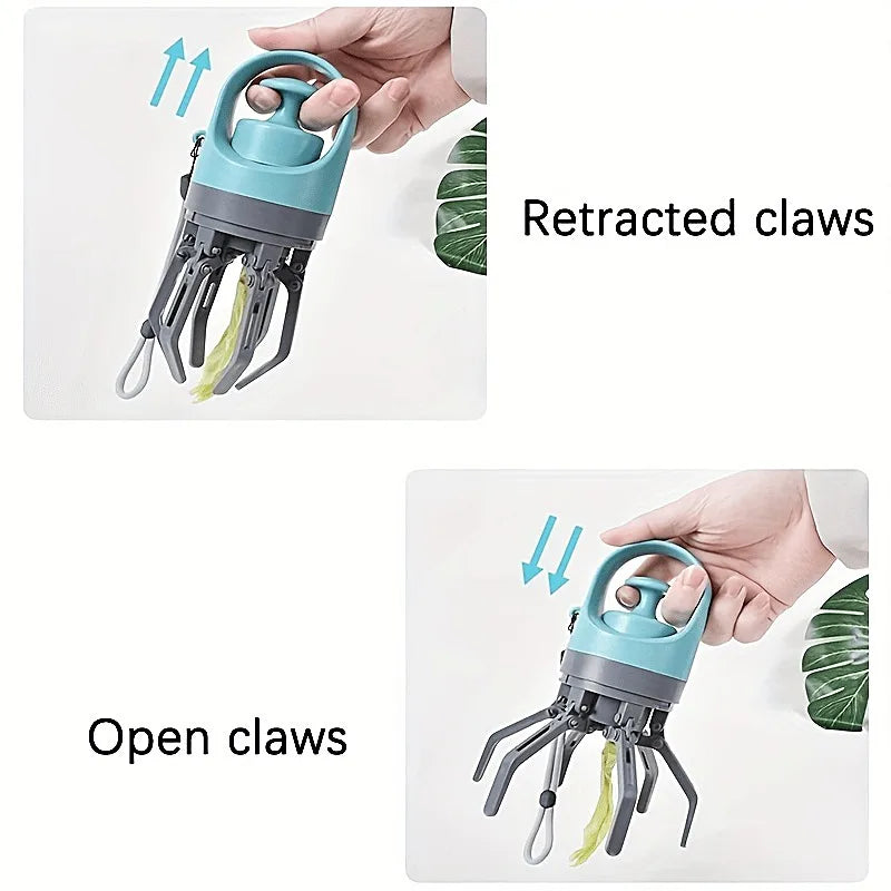 1Pc Portable Dog Poop Scooper with Built-In Bag Dispenser - Lightweight Claw Design Dog Waste Cleanup Tool for Easy Outdoor & Park Cleanup - Perfect for Pet Owners, Walkers & Backyard Use