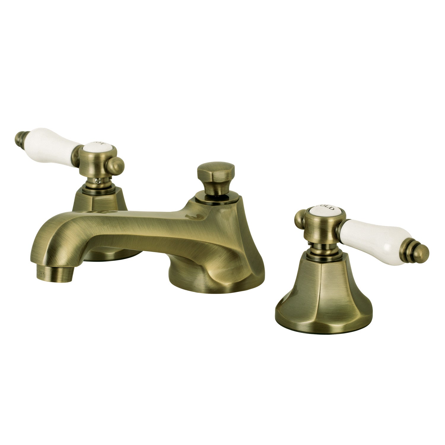Bel Air KS4463BPL Two Handle 3 Hole Widespread Bathroom Faucet with Brass Pop Up Drain - Antique Brass Finish for Vanity Sink, Perfect for Modern and Traditional Bathroom Decor