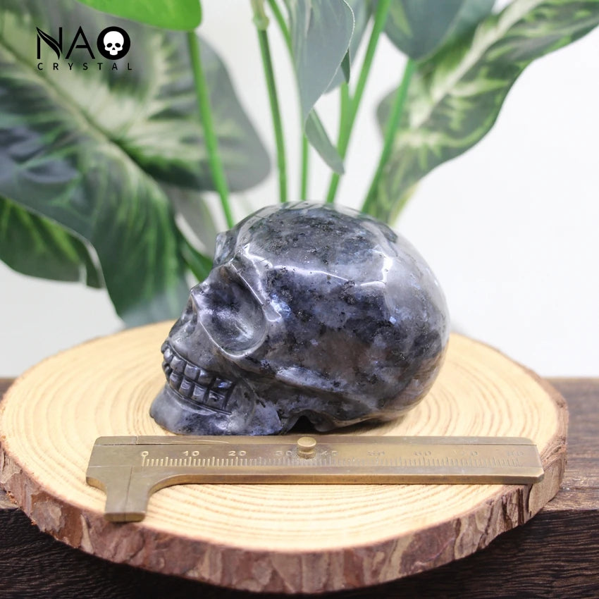 3 Inch Hand Carved Gemstone Skull Statue - Natural Healing Crystal Cranium Figurine for Halloween Decor, Home Office Room Decor, Meditation & Spiritual Gift (Perfect for Altars, Yoga Spaces & Crystal Collections)