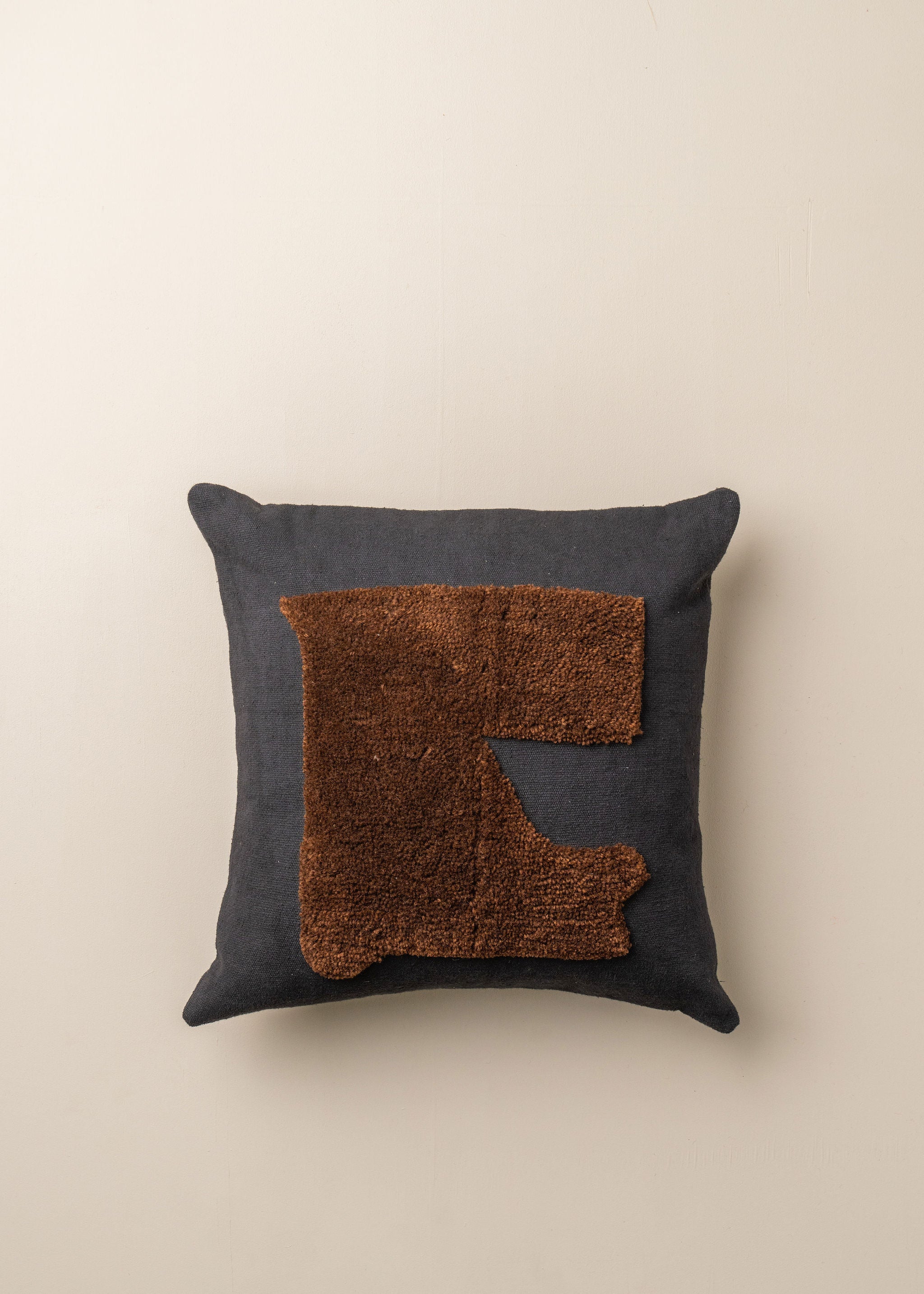 Abstract Square Cushion Cover - Modern Geometric Pillow Case in Black & Chocolate Brown - Perfect for Sofa, Bed, or Home Decor Accent
