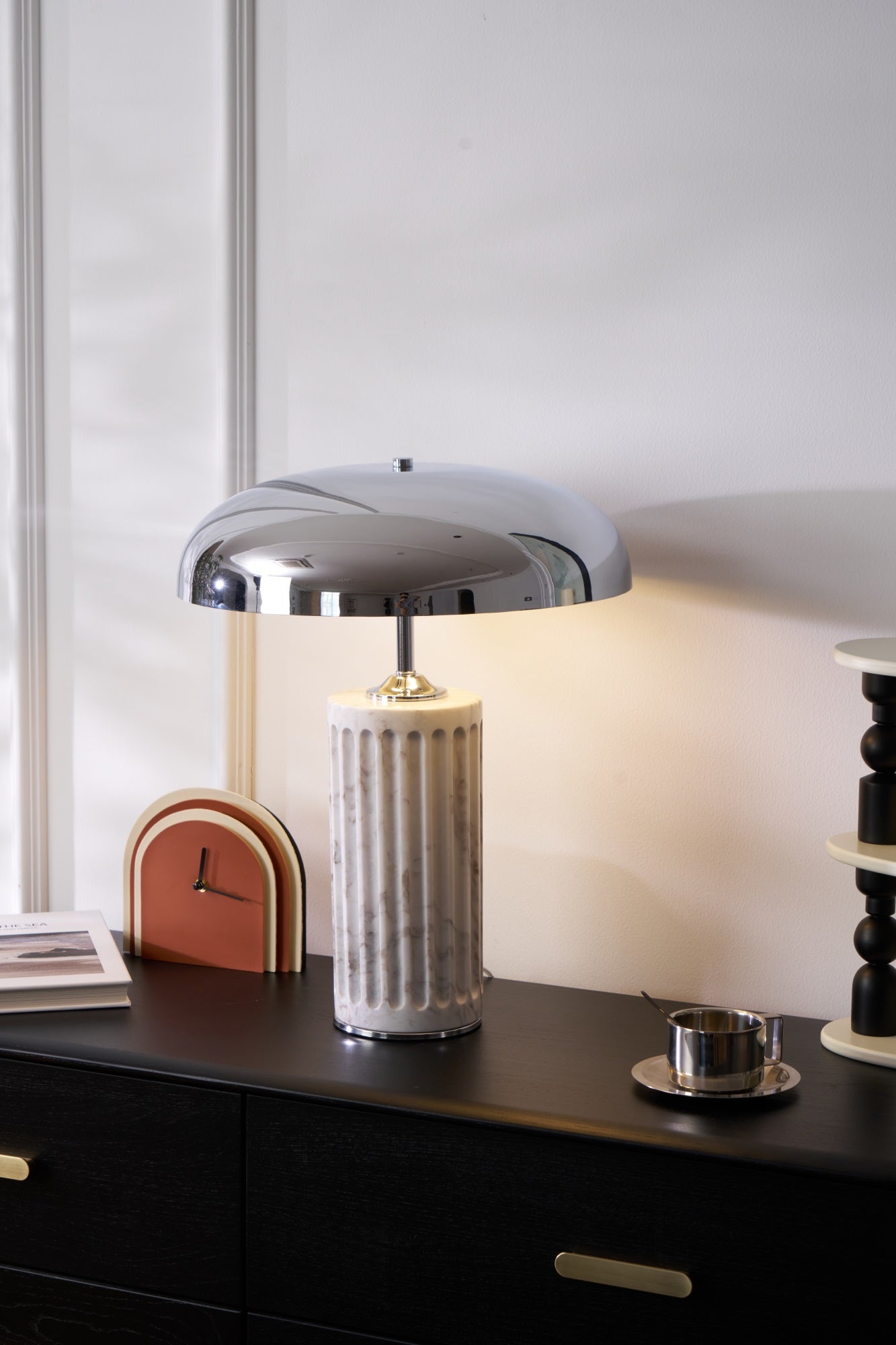 Aurelio Dome Table Lamp - Modern LED Nightstand Light for Bedroom, Living Room & Office - Stylish Home Decor Lighting for Reading & Relaxation