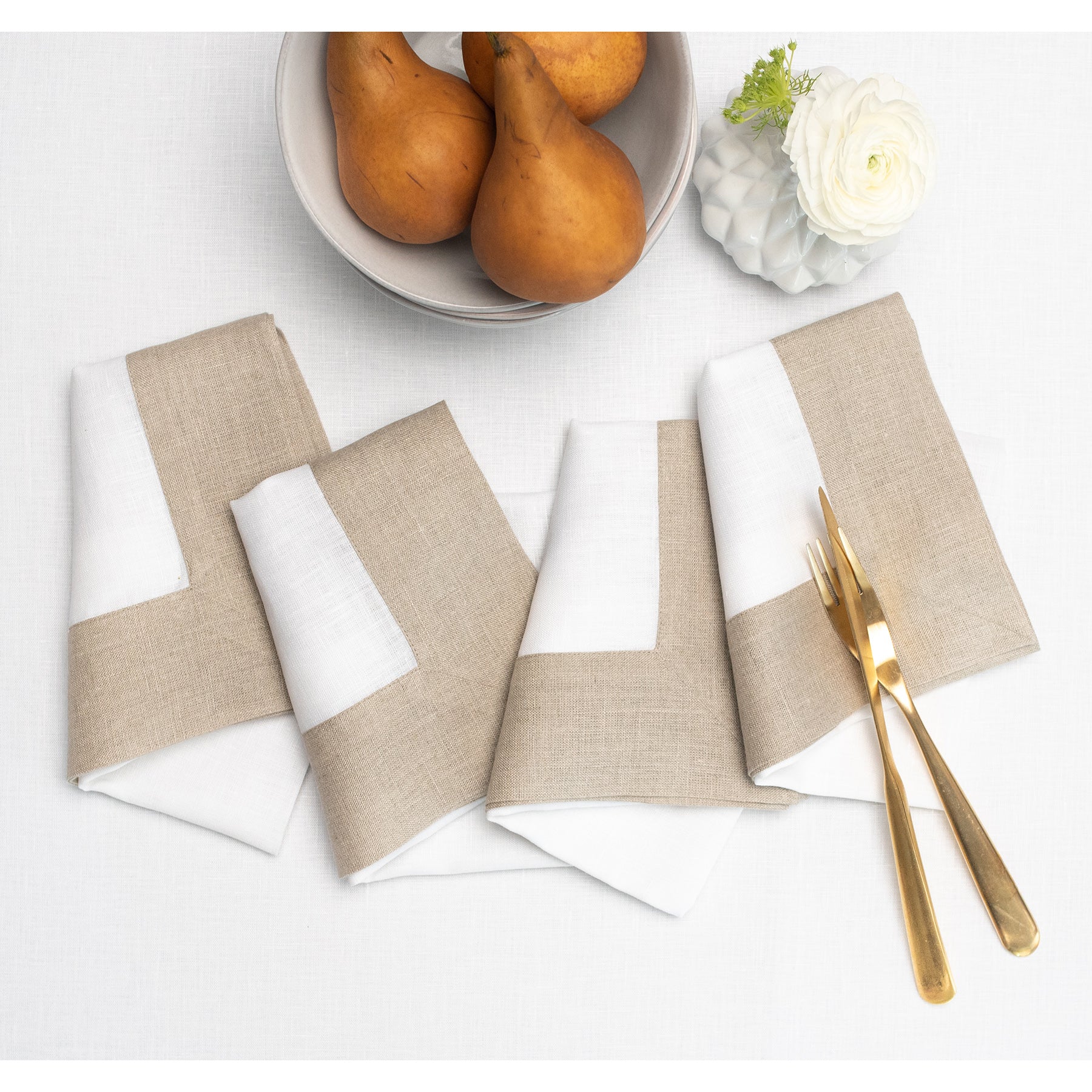 Elegant Contempo Napkins - Set of 4 Premium Cotton Dinner Napkins for Formal Dining, Parties & Special Occasions