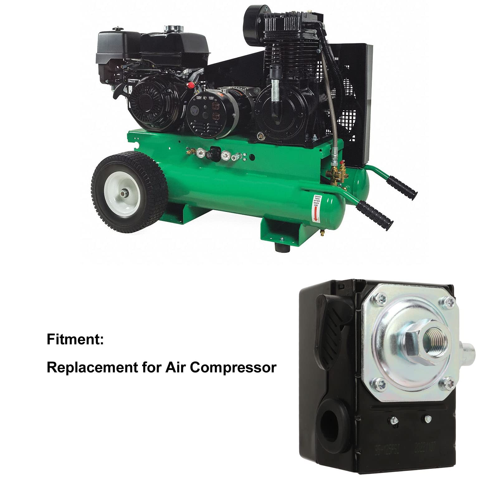 CW207576AV Air Compressor Pressure Switch Replacement - Heavy Duty Pressure Regulator for Industrial & Home Air Compressors - Perfect for Workshop, Garage & DIY Projects