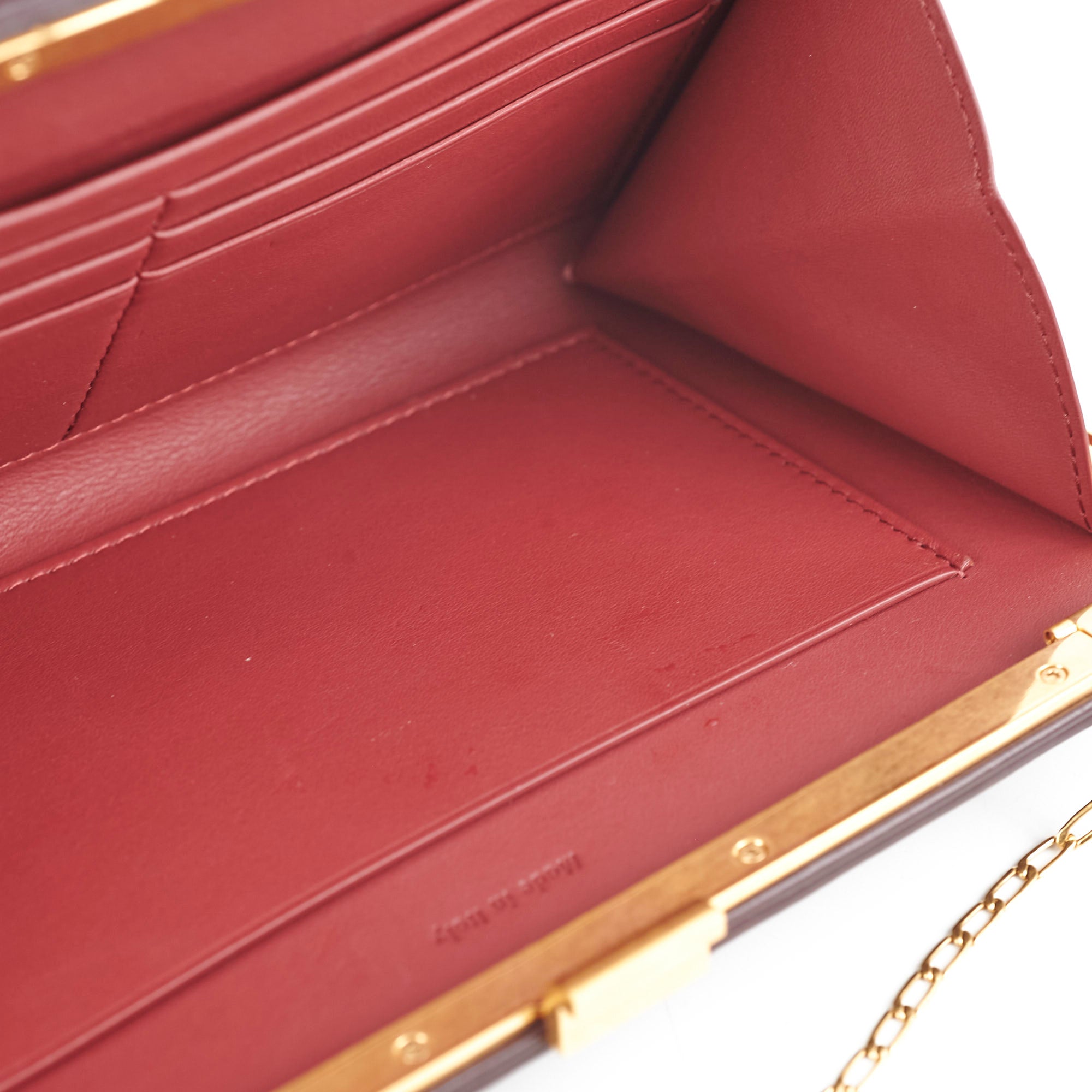 Celine Burgundy Leather Wallet On Chain Crossbody Bag for Women | Luxury Designer Handbag for Parties, Date Night & Evening Events