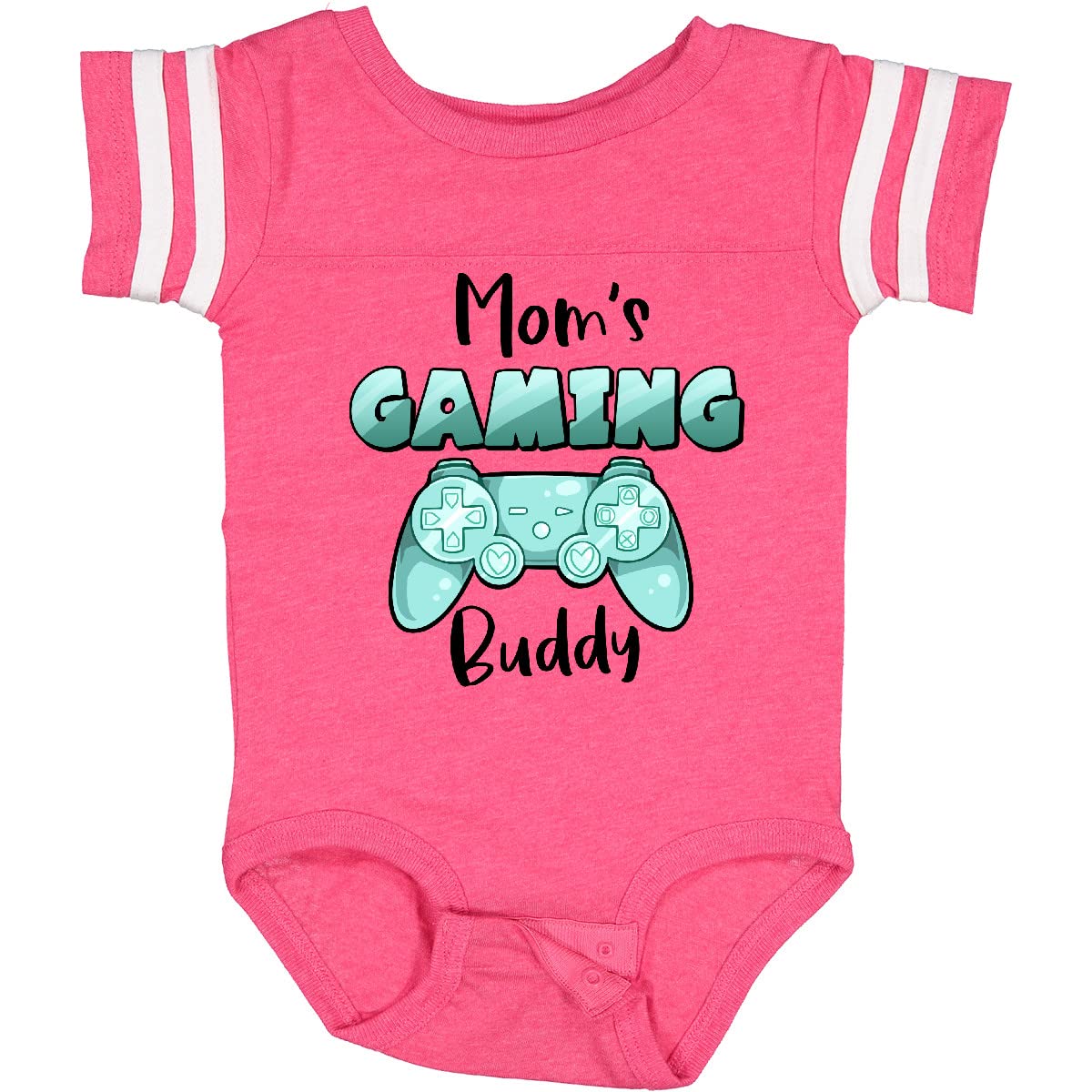 Inktastic Mom's Gaming Buddy - Aqua Controller Baby Bodysuit | Cute Gamer Onesie for Newborns & Infants | Perfect Gift for Gaming Moms & Baby Showers | Soft Cotton Unisex Romper for Playtime & Photo Shoots