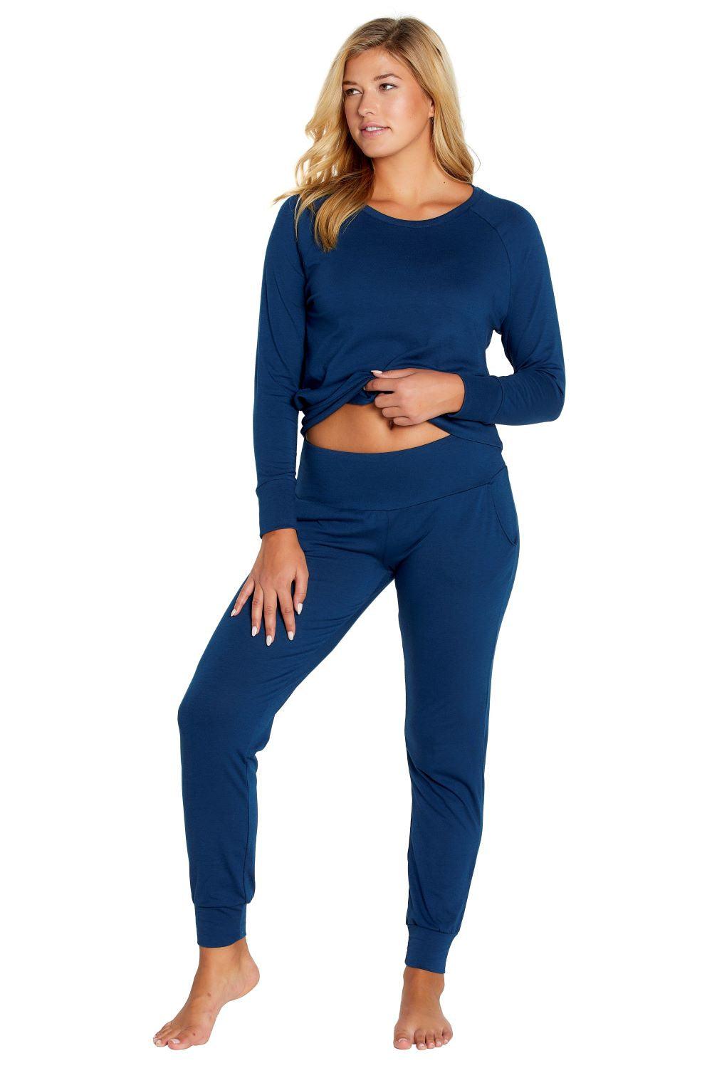 Laguna Women's Long Sleeve Loungewear Set - Soft Comfortable Lounge Pajama Outfit for Relaxing at Home, Yoga & Sleepwear