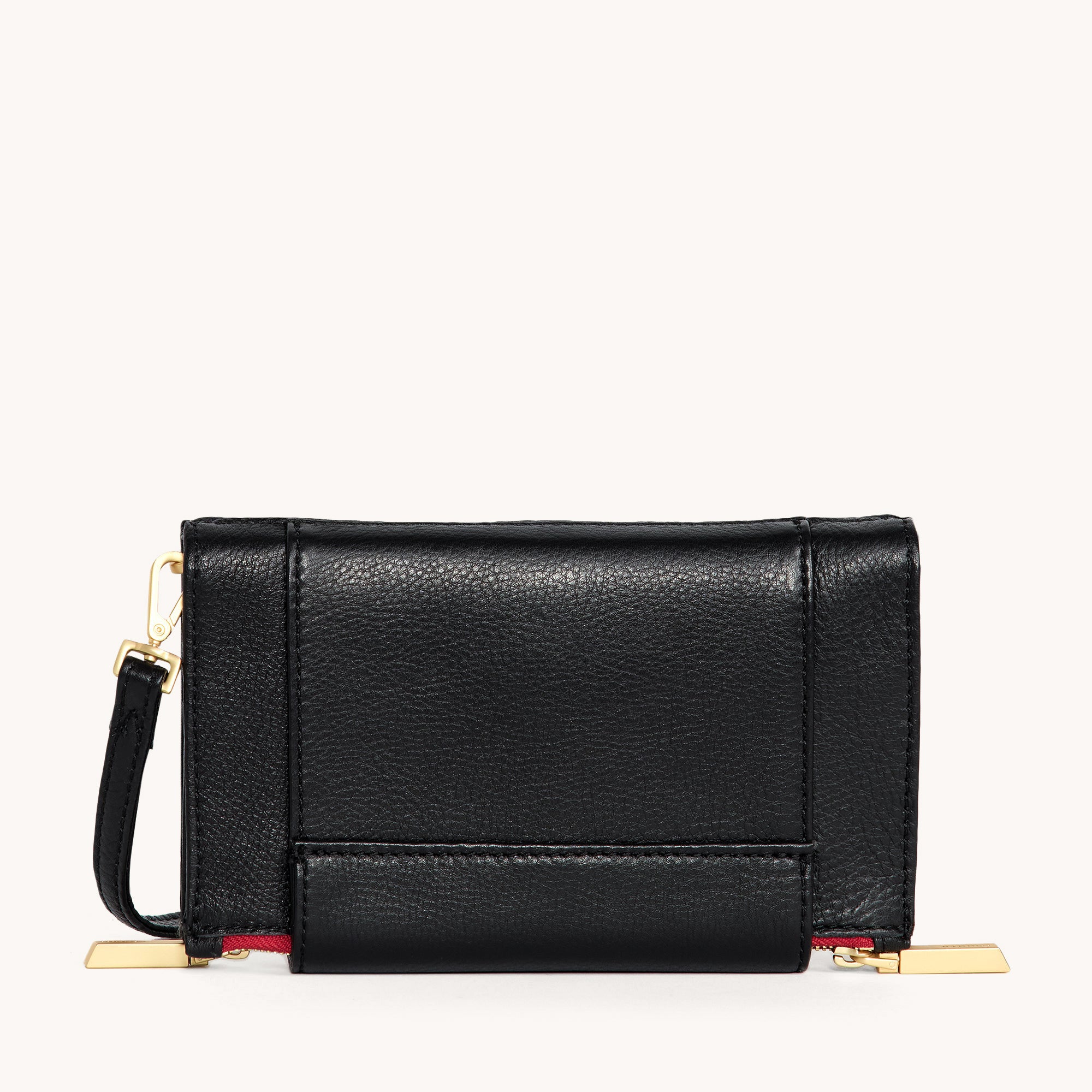 Levy Black & Brushed Gold Red Zip Wallet - Stylish Slim Bifold RFID Blocking Wallet for Men - Perfect for Everyday Use, Travel & Business