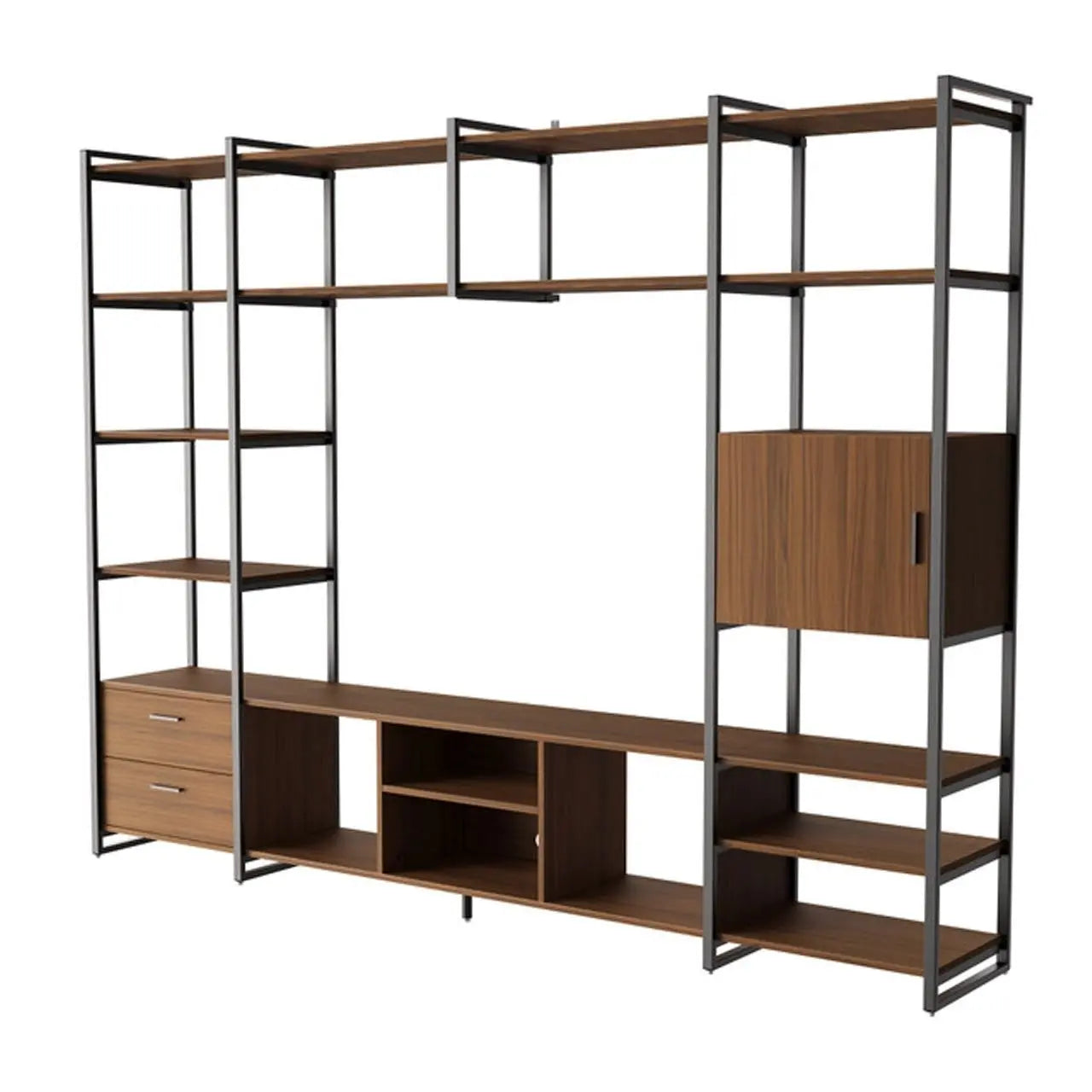 Modern Sonoma TV Stand with Storage Cabinet & Bookshelves - Perfect for Living Room, Bedroom, and Home Theater Setup