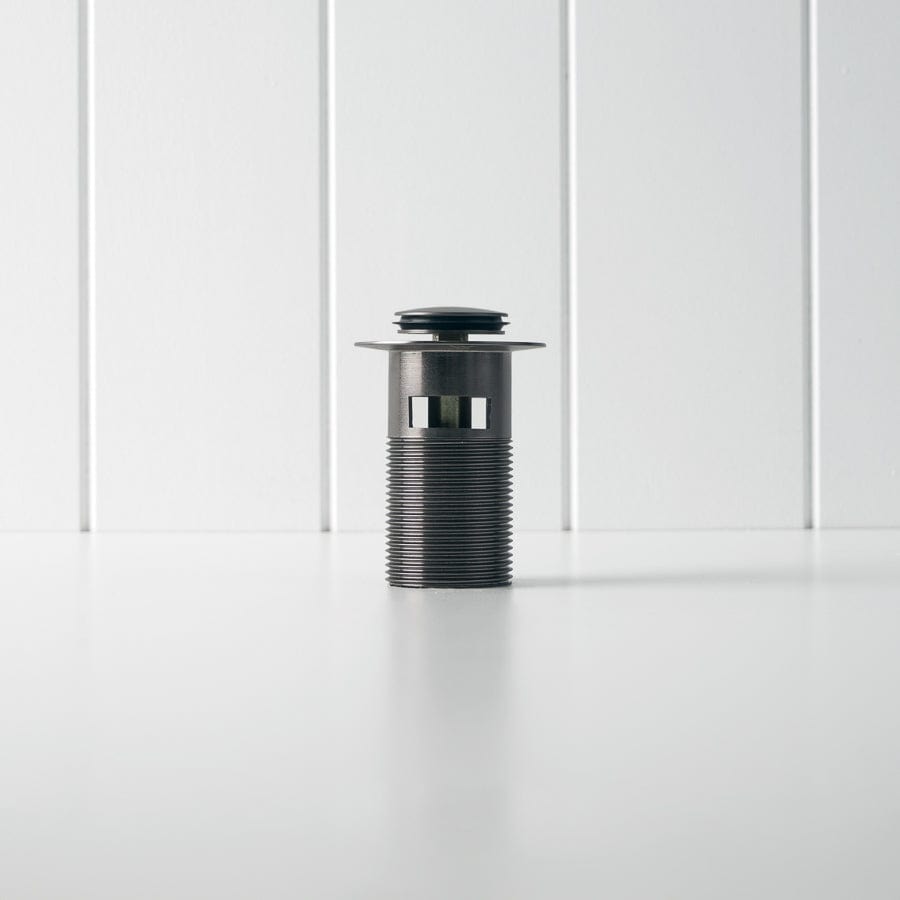 Pop Up Waste Gunmetal Overflow Bathroom Sink Drain - Perfect for Modern Bathrooms & Vanities