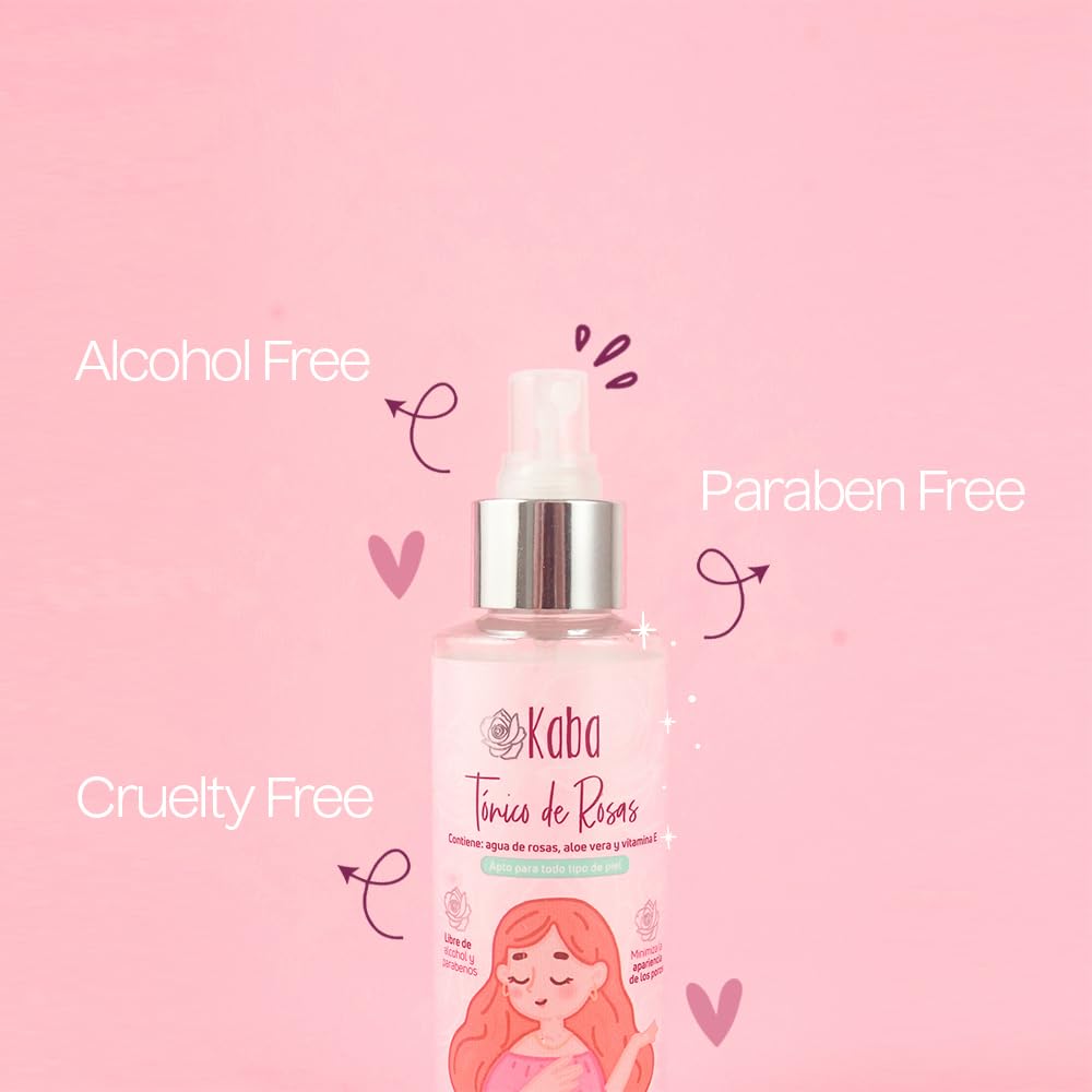 Rose Tonic Kabaa - Natural Skin Cleanser, Moisturizer & Softener for Glowing, Hydrated Skin | Perfect for Daily Skincare Routine & Spa Treatments