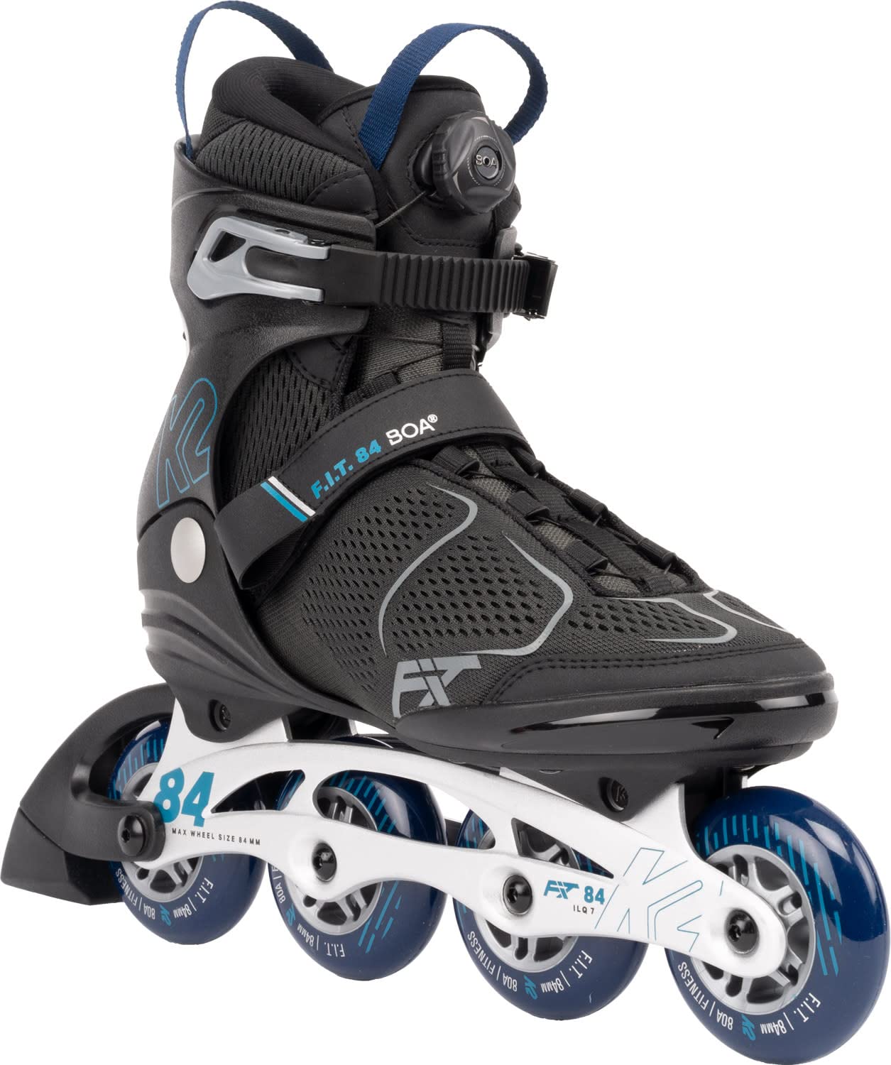 K2 F.I.T. 84 Boa Gray Men's Inline Skates - High Performance Rollerblades for Fitness, Speed Skating & Urban Commuting