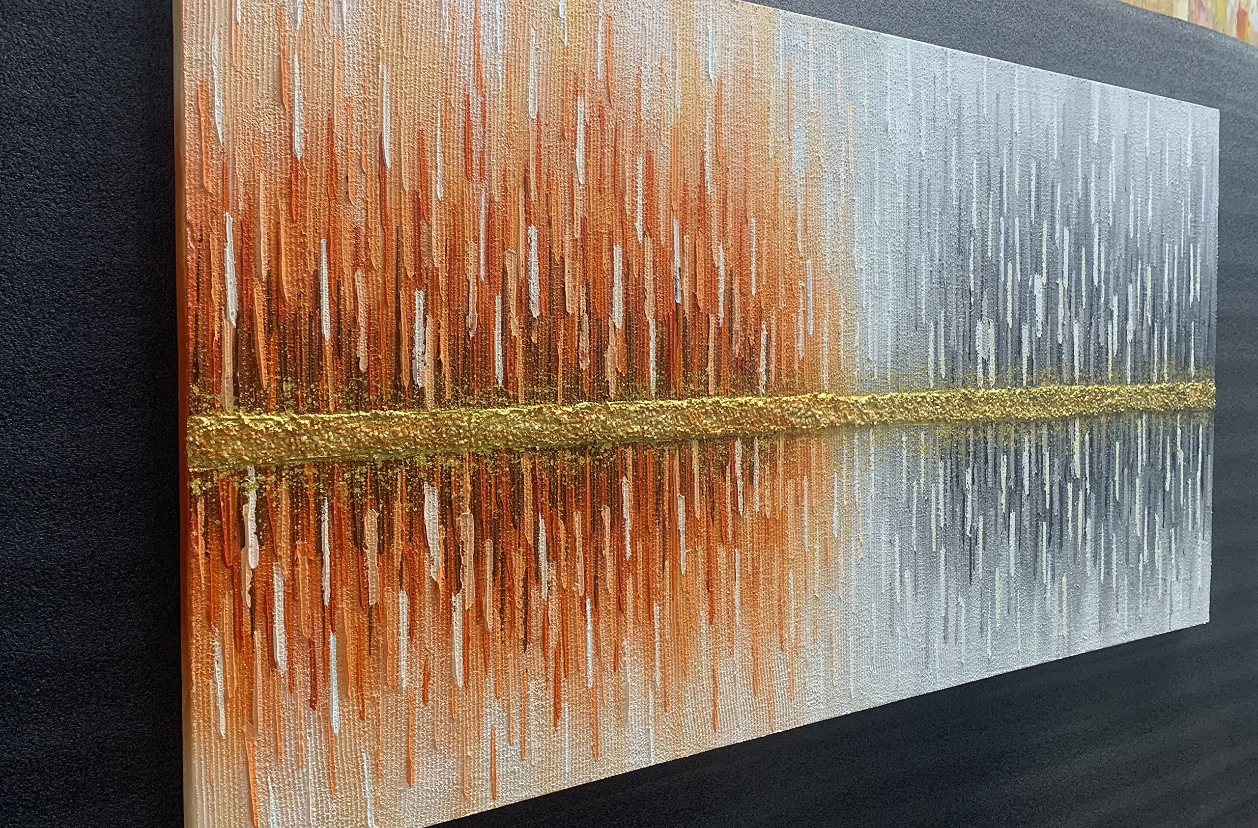 Yika Art Abstract Canvas Painting - Modern Thick Texture Oil Painting Imitation Wall Art, 24x48 Inch Ready to Hang for Living Room & Office Decor | Perfect for Modern Home, Office Spaces & Gift Giving