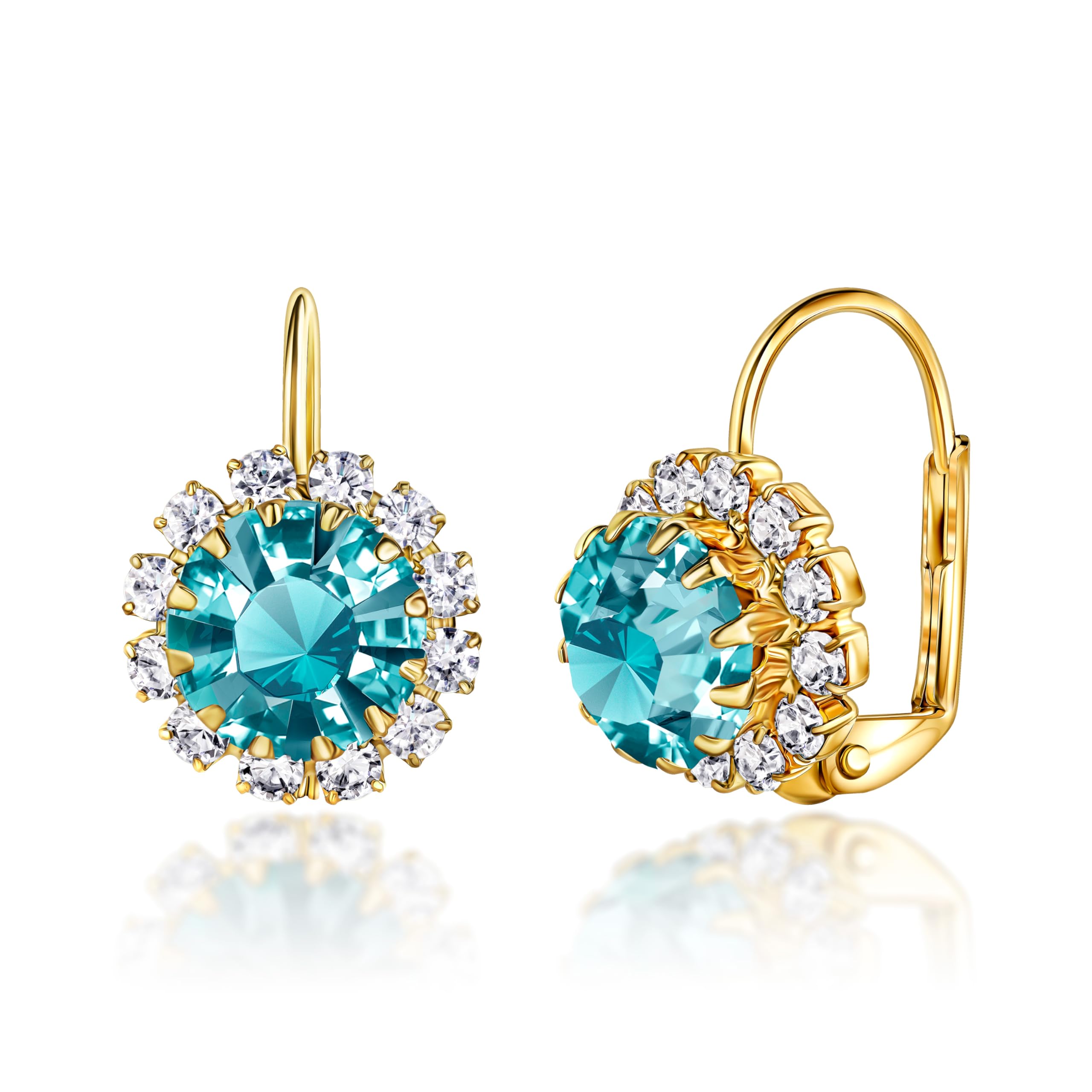18K Gold Plated Crystal Flower Earrings for Women | Cubic Zirconia Stud Earrings | Elegant Gift for Birthday, Anniversary & Wedding | Perfect for Parties, Date Nights & Formal Events