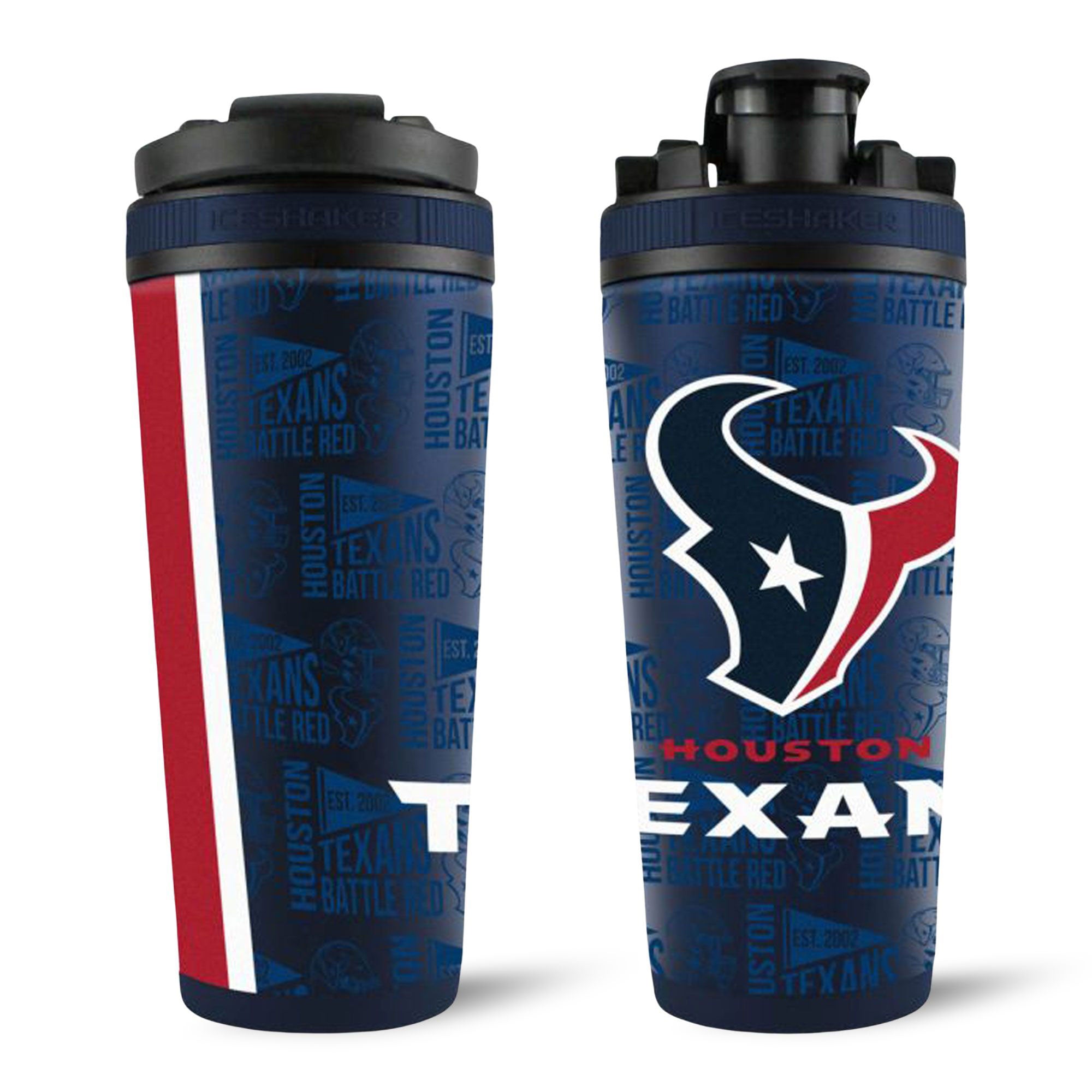 Officially Licensed Houston Texans 4D Insulated Water Bottle - 24oz Stainless Steel Tumbler with Lid & Straw - Perfect for Gym, Workouts, Sports & Outdoor Activities