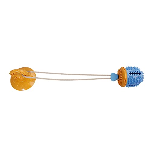 Durable Suction Cup Dog Chew Toy for Aggressive Chewers - Puppy Teething TPR Rope Ball with Teeth Cleaning & Food Dispensing | Interactive Play, Training Reward, Dental Health