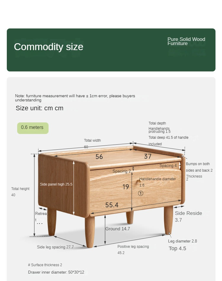 Solid Oak Wood Small Dressing Table with Mirror - Compact Vanity Desk for Bedroom, Makeup & Beauty Station - Perfect for Small Spaces & Apartment Living