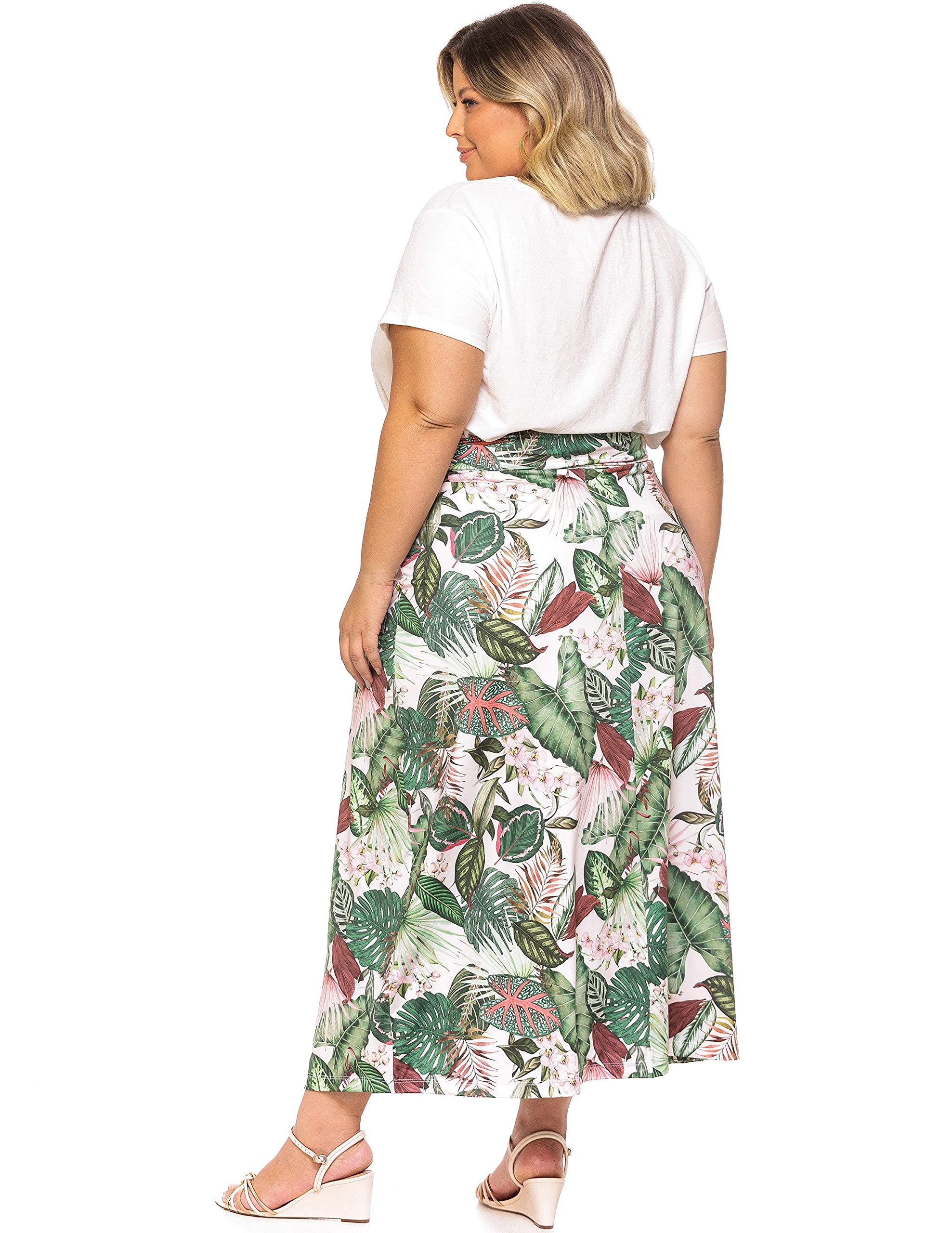 Plus Size Maxi Skirt for Women - Stretchy Spandex High Waist Long Skirt 1X-5X - Perfect for Beach, Vacation & Summer Outfits