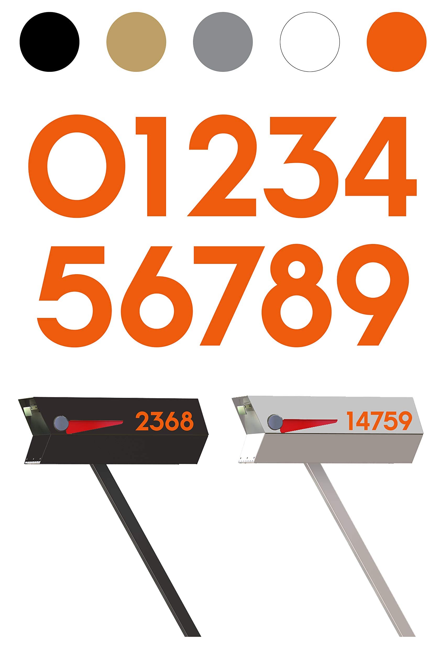 Custom Chalet Style Mailbox Numbers - Set of 2 Modern Address Plaques for US Homes | Weatherproof Metal House Numbers for Front Door, Porch & Yard Decor