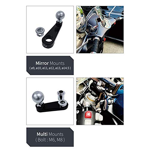 ALUS Motorcycle Phone Mount - 360° Adjustable Aluminum Phone Holder for Motorcycles (Dark Black) - Perfect for GPS Navigation & Hands-Free Riding