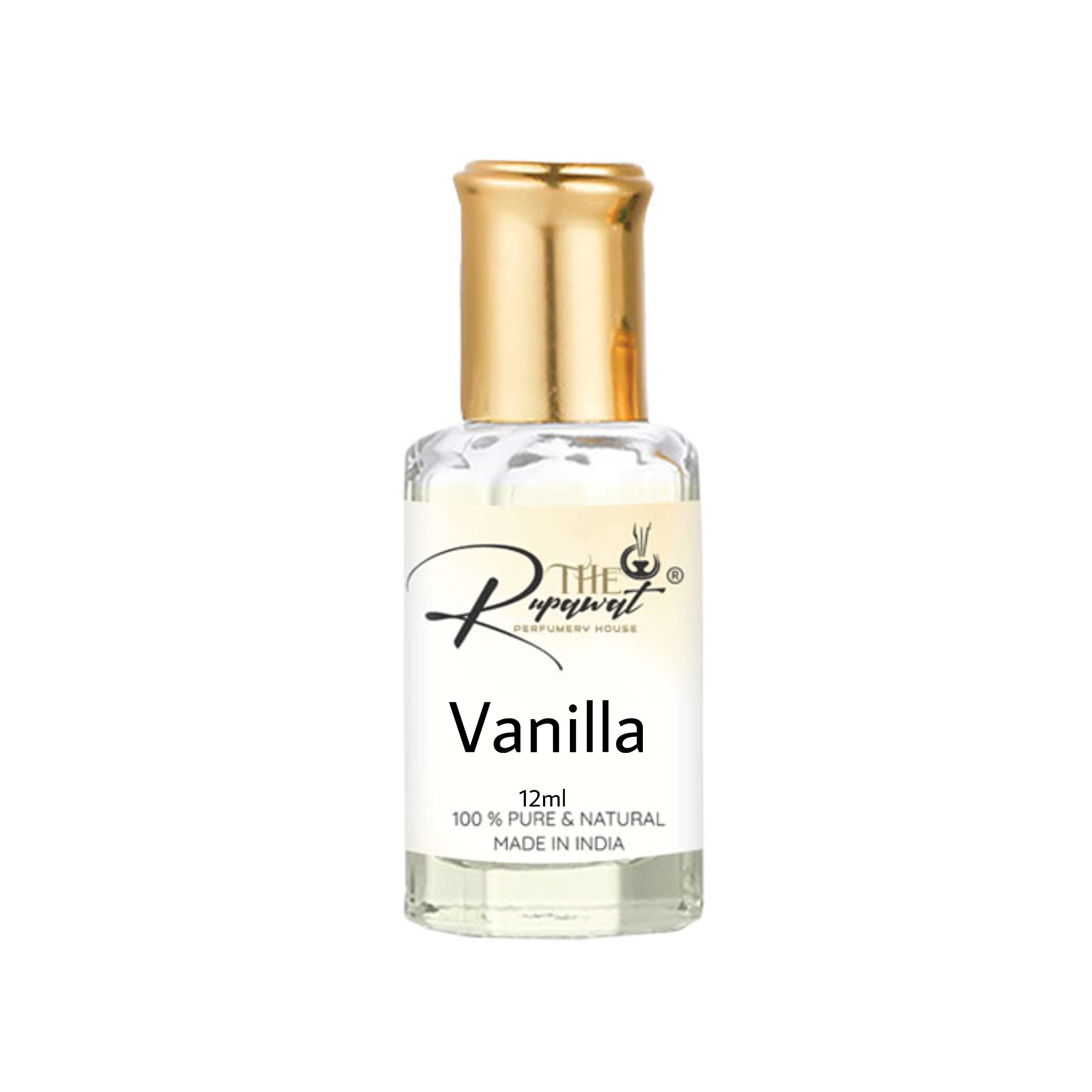 Premium Natural Vanilla Attar Perfume Oil (12ml) - Alcohol-Free, Long-Lasting Fragrance for Men & Women by Rupawat Perfumery | Perfect for Daily Wear, Special Occasions & Aromatherapy