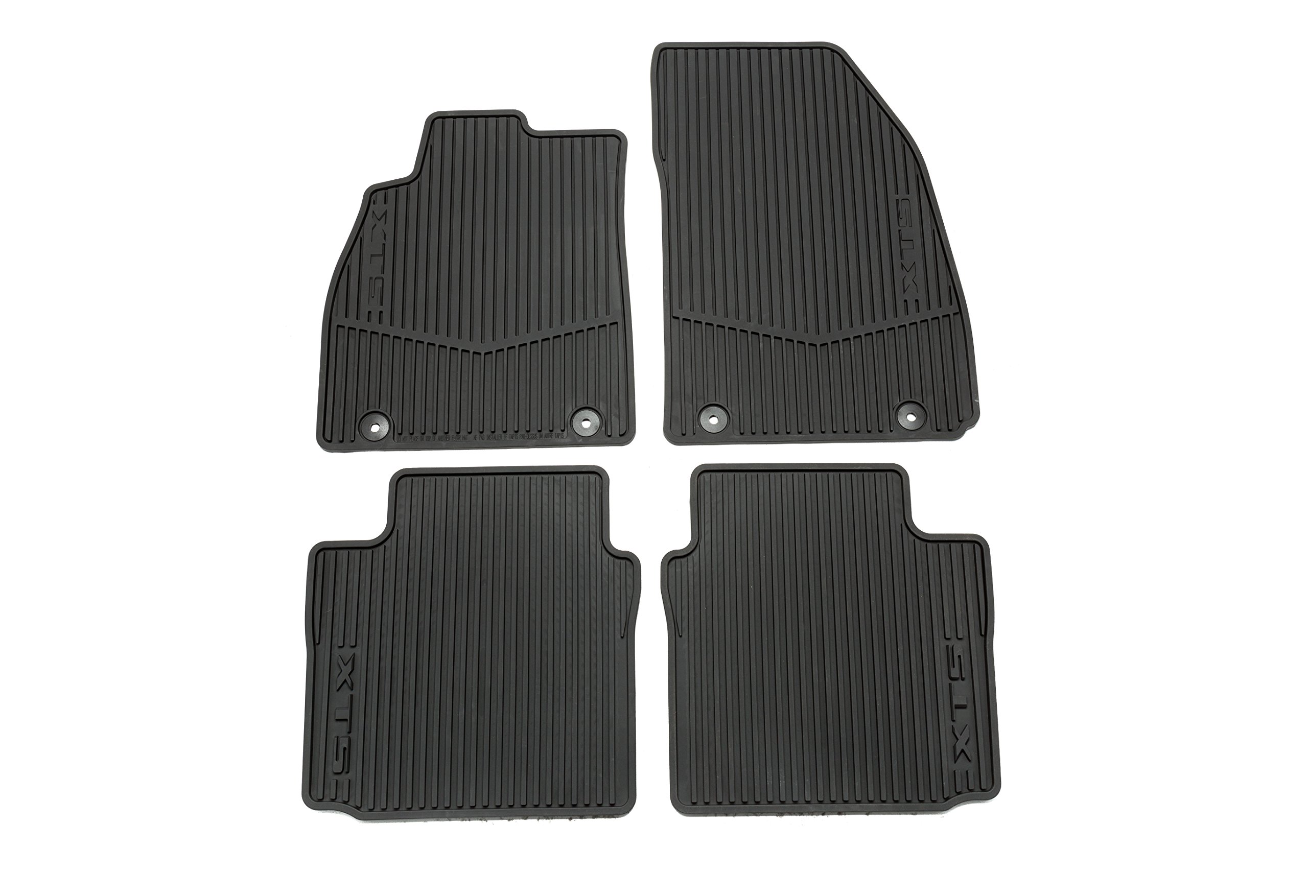 Premium All-Weather Floor Mats for Cadillac XTS - Front & Rear Set - Heavy Duty Jet Black Rubber Car Mats - Perfect for Winter, Rain & Mud Protection - GM Accessories 22757756