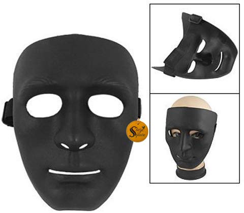 V for Vendetta Anonymous Cosplay Mask - Sage Square Stoneman Vendetta Comic Fawkes Mask (Black, Pack of 2) | Perfect Fit for Halloween Costumes, Political Protests & Comic Conventions