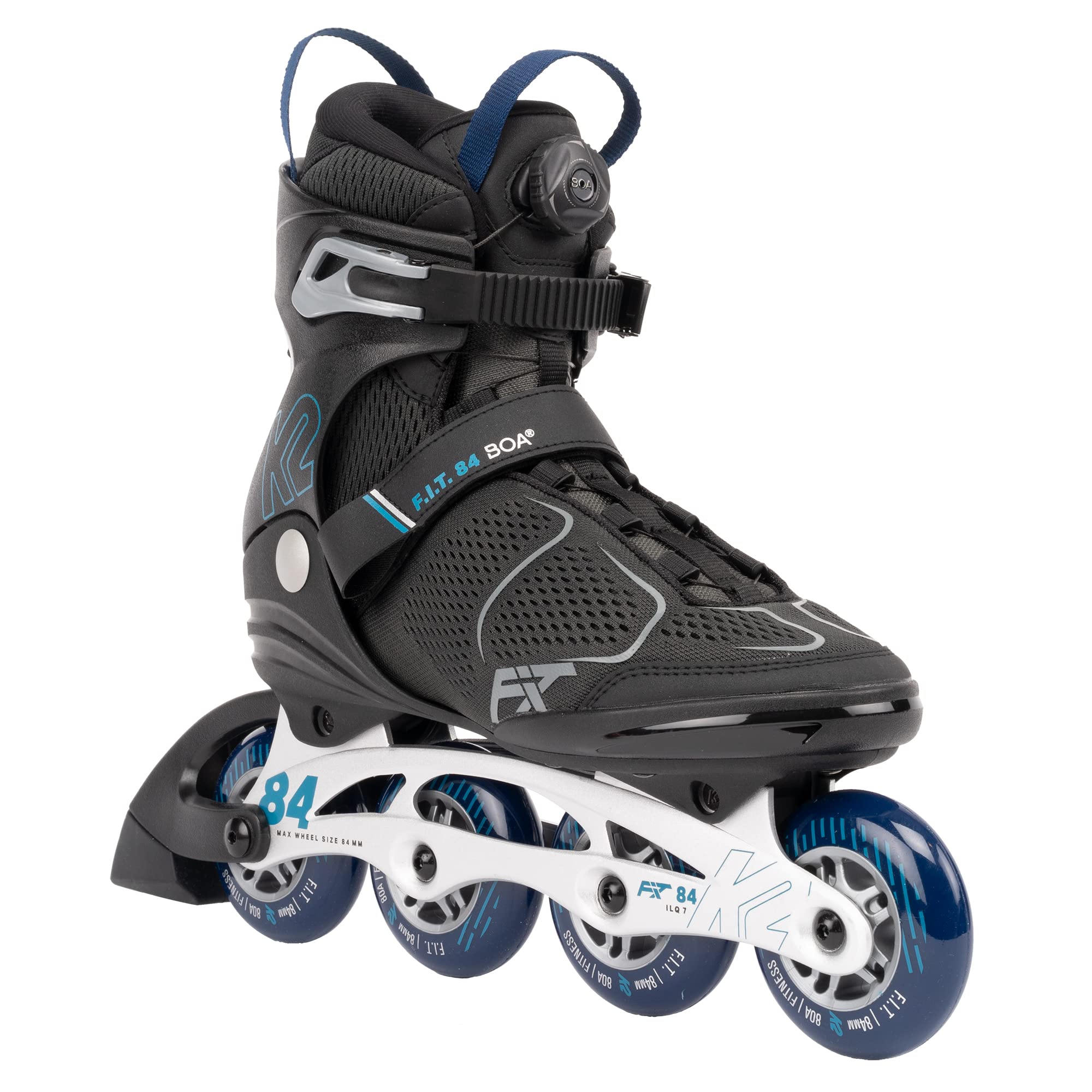 K2 F.I.T. 84 Boa Gray Men's Inline Skates - High-Performance Rollerblades for Fitness, Speed Skating & Urban Commuting