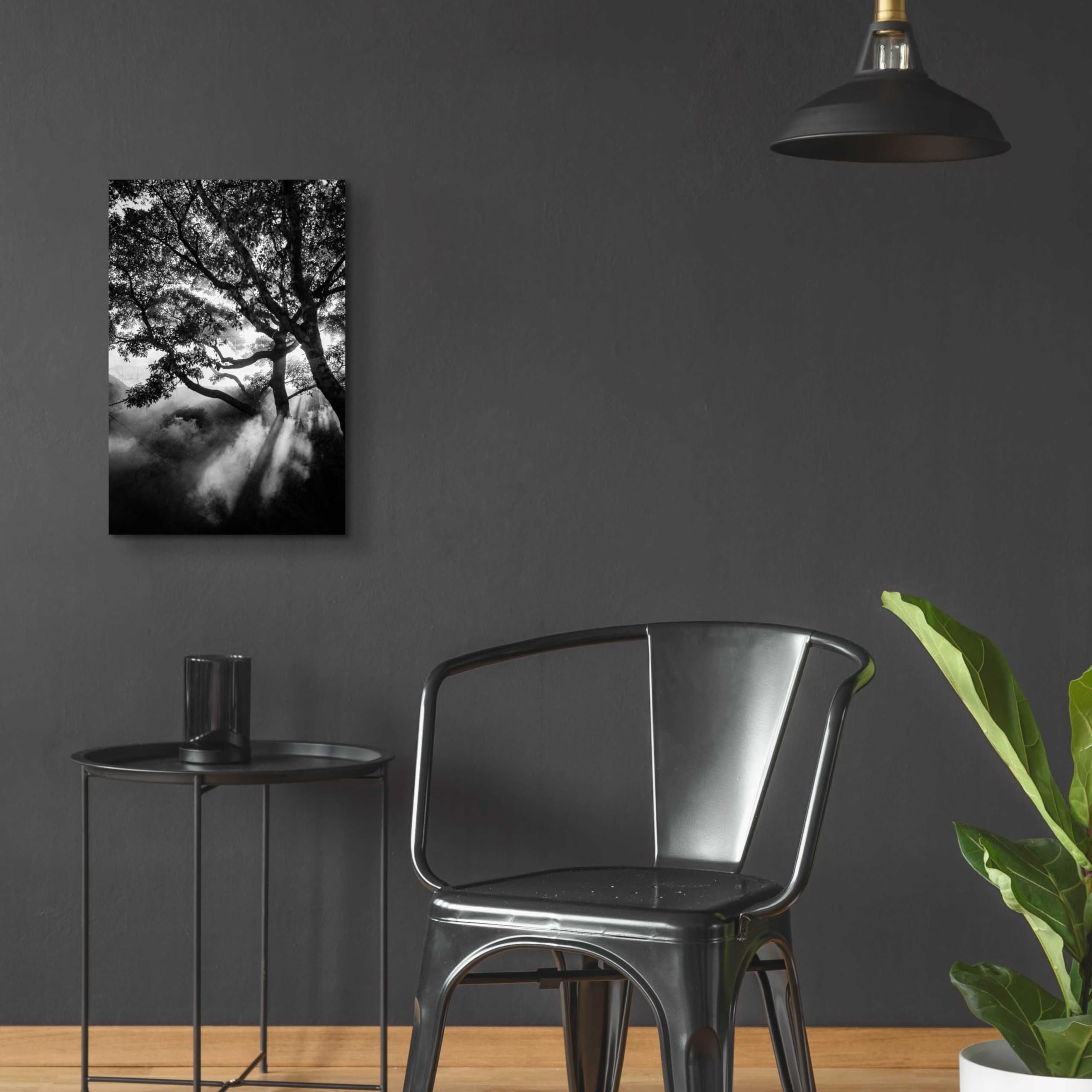 Epic 'Misty Black' Acrylic Glass Wall Art by Design Fabrikken - 16x24 Inches Modern Abstract Painting for Living Room, Bedroom & Office Decor