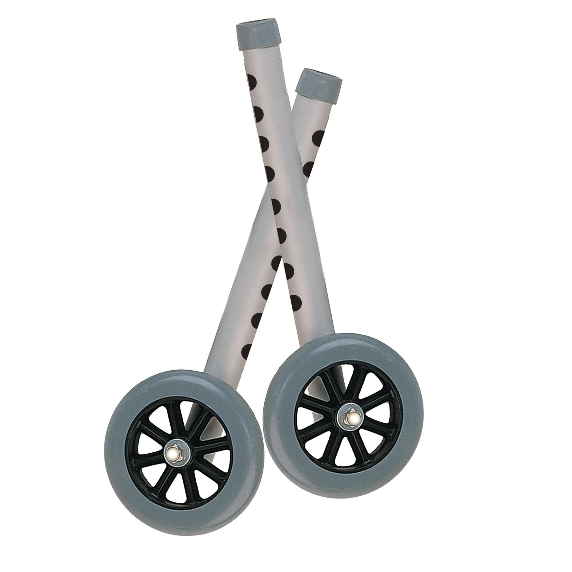 Extended Height 5 Walker Wheels and Legs Combo Pack - Heavy Duty Replacement Parts for Mobility Walkers - Perfect for Seniors and Physical Therapy Use