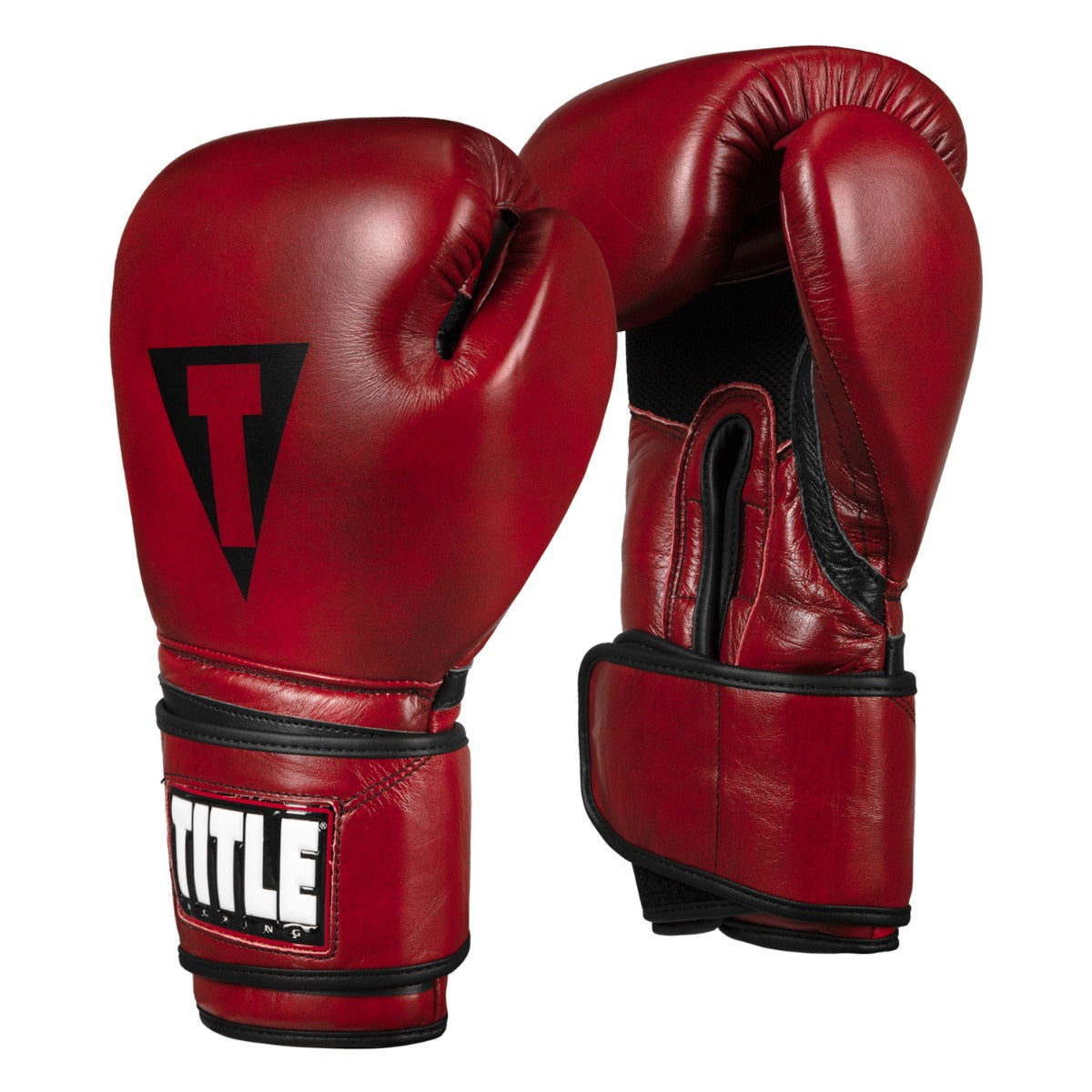 TITLE Boxing Blood Red Leather Training Boxing Gloves - Premium Boxing Equipment for Training, Sparring & Fitness Workouts - Perfect for Boxing Gyms, MMA & Home Workouts