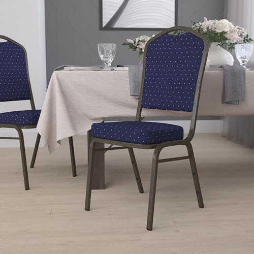 Navy Blue Dot Patterned Fabric/Gold Vein Frame