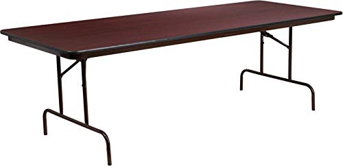 StarSun Depot 36 x 96 Inch Rectangular Folding Banquet Table - High Pressure Mahogany Laminate Surface, 30 Inch Height - Perfect for Events, Parties, Catering & Conference Room Use