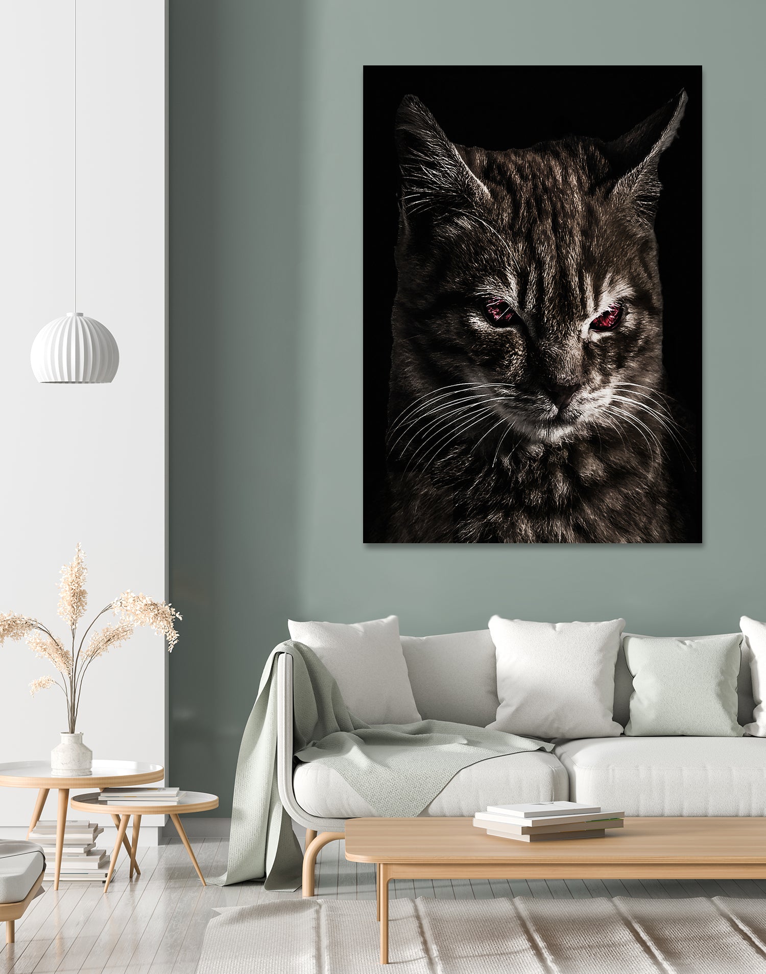 Creepy Kitten Portrait Photo Illustration - Spooky Cat Art Print for Halloween Decor, Gothic Home Decor & Unique Wall Art