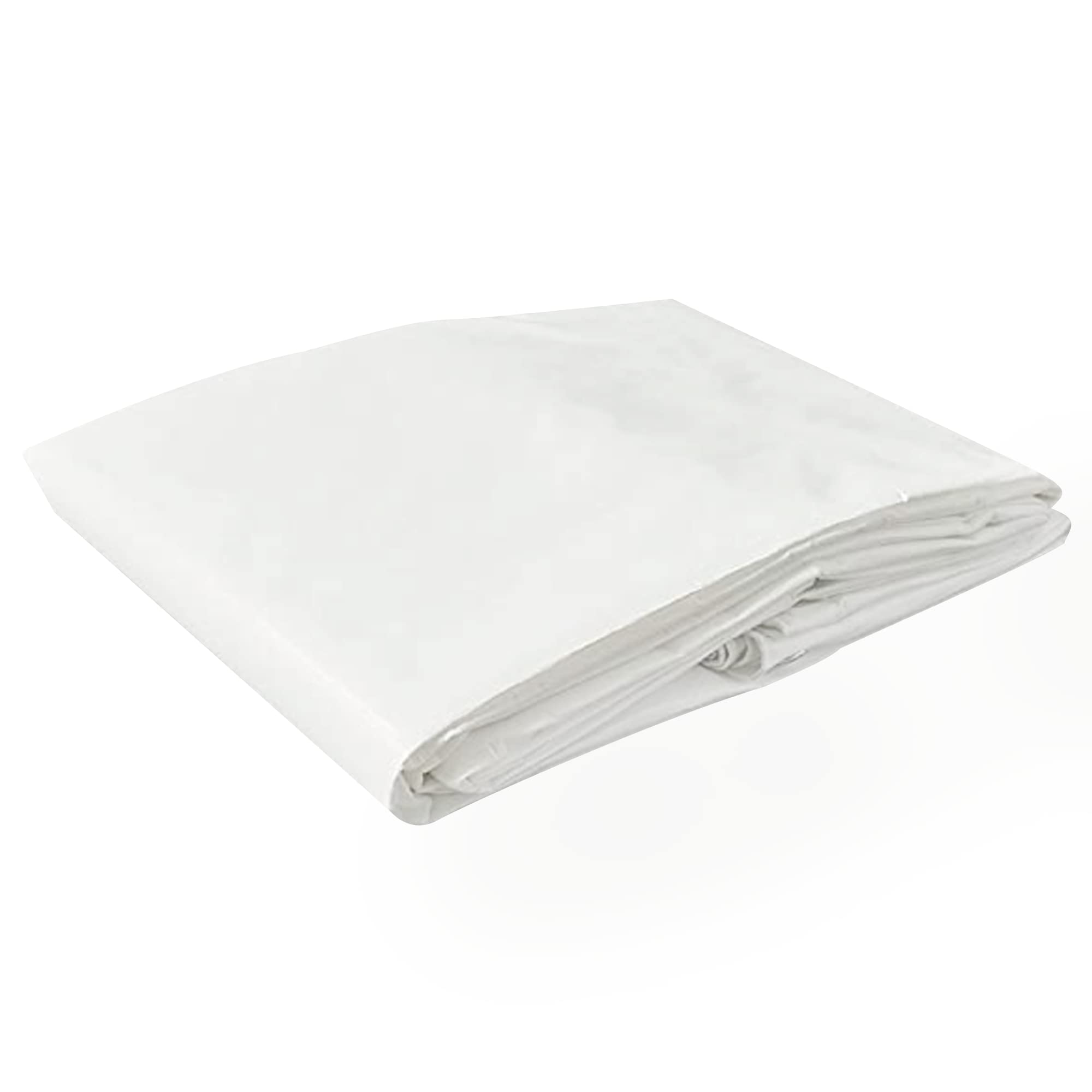 24x24 Feet Heavy Duty Waterproof Poly Tarp - 12 MIL Rip & Tear Proof Cover with Rustproof Aluminum Grommets & Reinforced Edges | Ideal for Roof Repairs, Landscaping, Camping & Outdoor Protection - White
