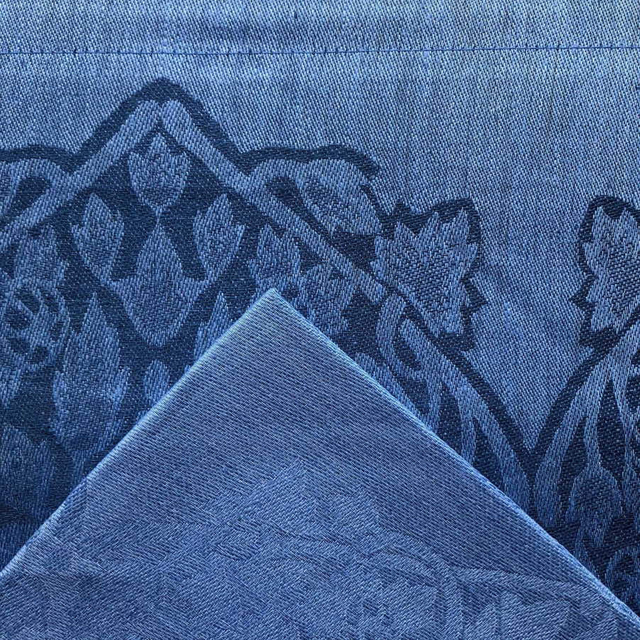 Premium Cotton Kitchen Textiles Set - 1 Stylish Tablecloth & 6 Matching Napkins in Elegant Blue | Perfect for Dining, Entertaining & Home Decor