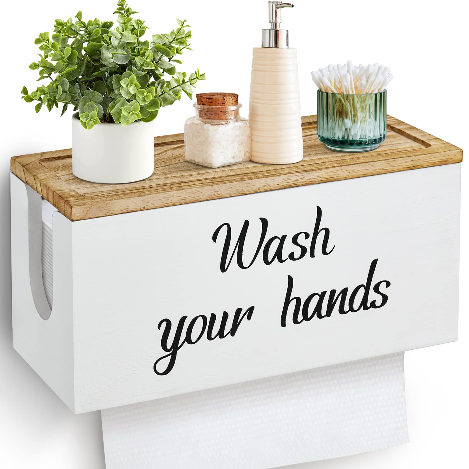 Premium Solid Wood Wall Mount Paper Towel Dispenser - Commercial & Home Use for C-Fold, Z-Fold, Trifold Towels - Ideal for Kitchen, Bathroom, Office & Restaurant Countertops